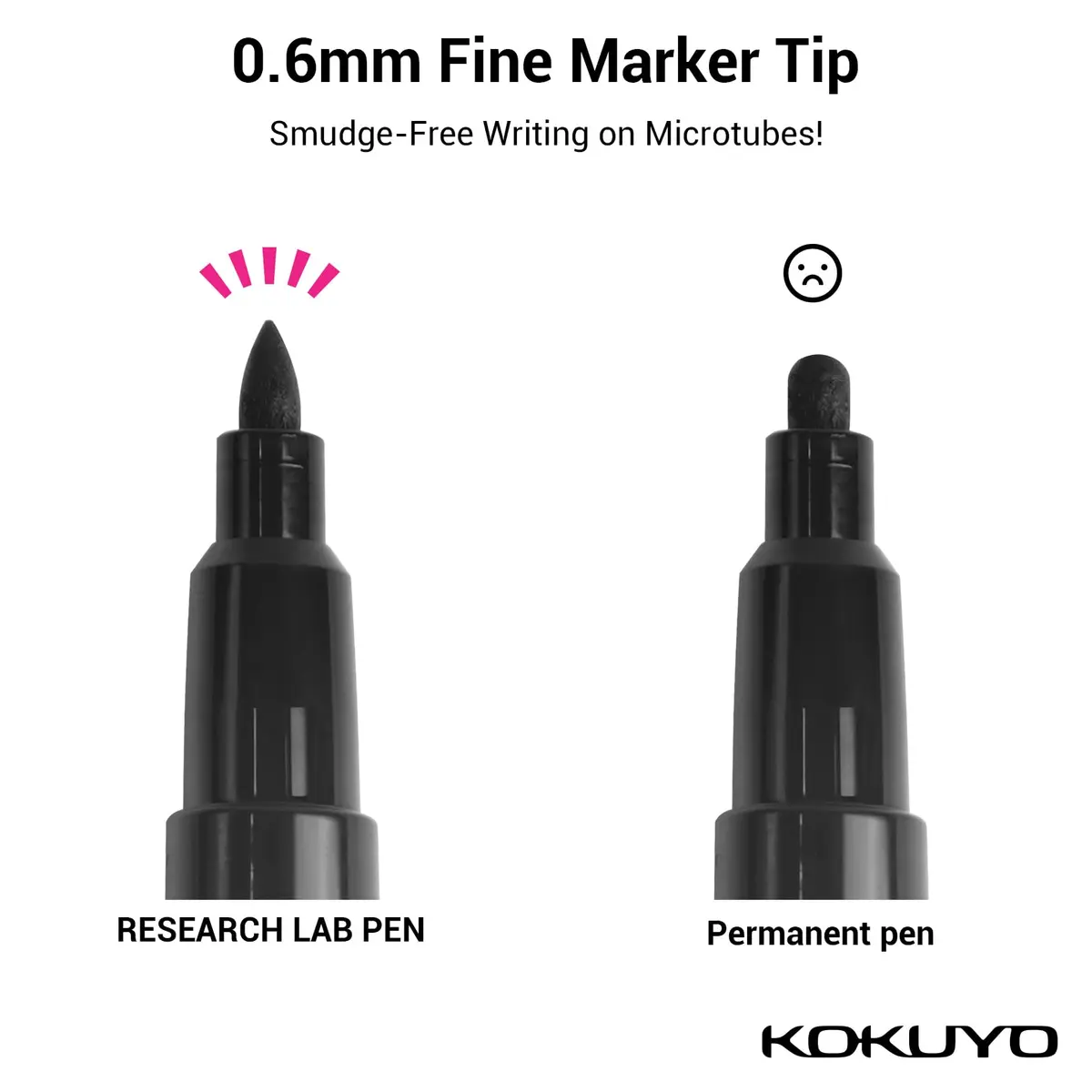 KOKUYO Alcohol Resistant Laboratory Markers, 5 Red Permanent Freezer Lab Pens with 0.6mm Fine Point Tip | Smudge-Proof & Fade-Resistant - view 4