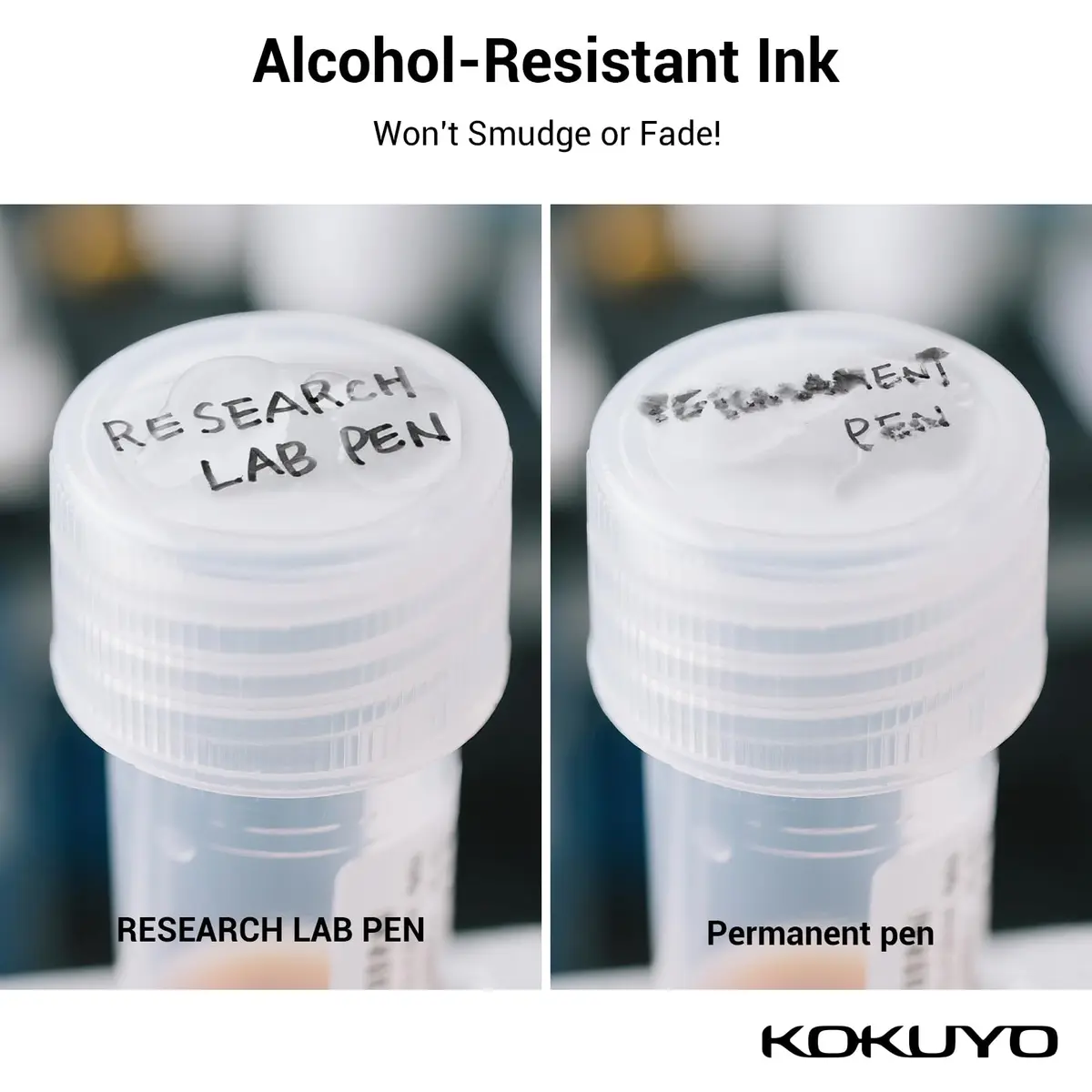 KOKUYO Alcohol Resistant Laboratory Markers, 5 Red Permanent Freezer Lab Pens with 0.6mm Fine Point Tip | Smudge-Proof & Fade-Resistant - view 3