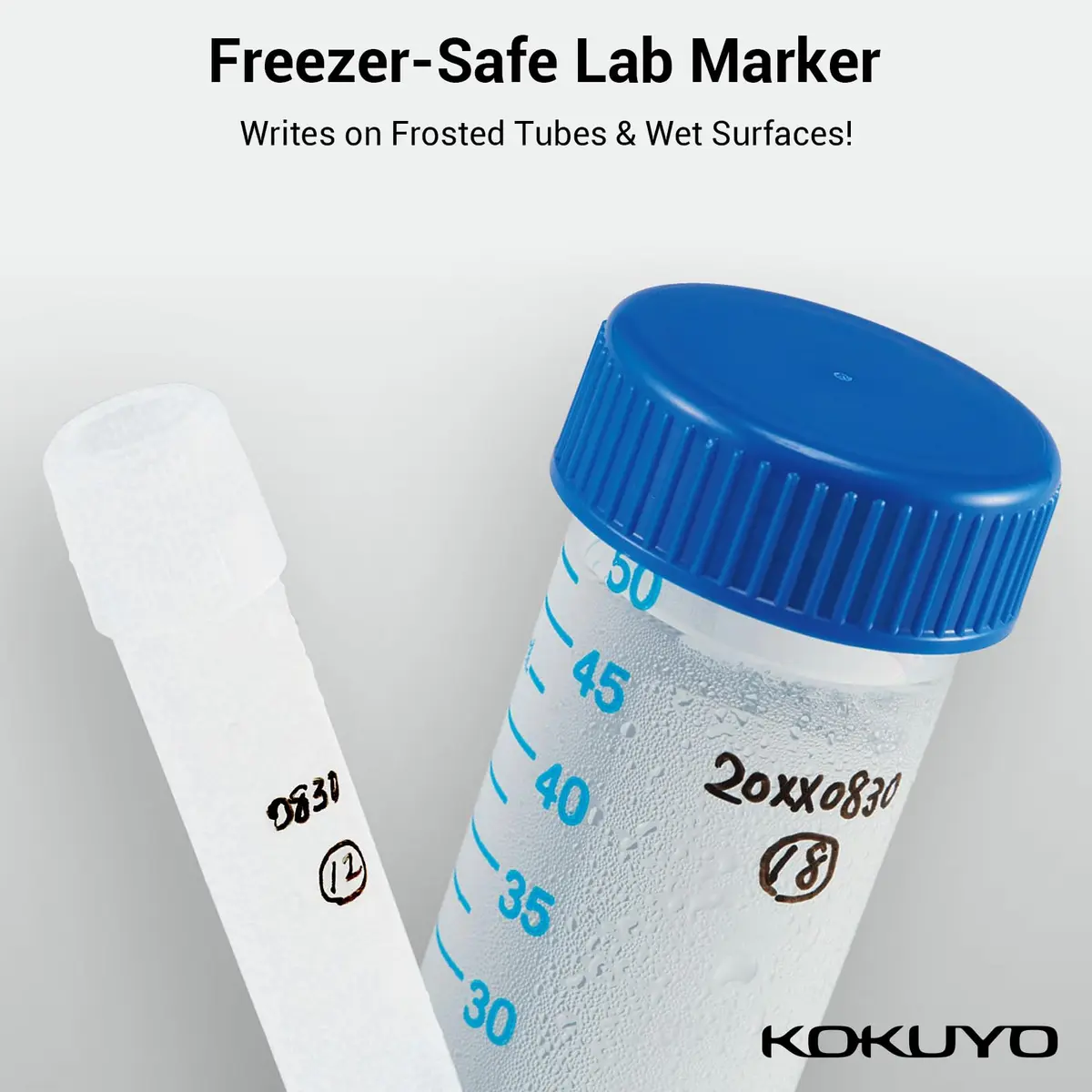 KOKUYO Alcohol Resistant Laboratory Markers, 5 Black Permanent Freezer Lab Pens with 0.6mm Fine Point Tip | Smudge-Proof & Chemical-Resistant - view 5
