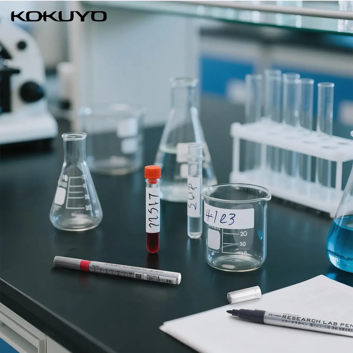 KOKUYO Alcohol Resistant Laboratory Markers, 5 Black Permanent Freezer Lab Pens with 0.6mm Fine Point Tip | Smudge-Proof & Chemical-Resistant - view 6