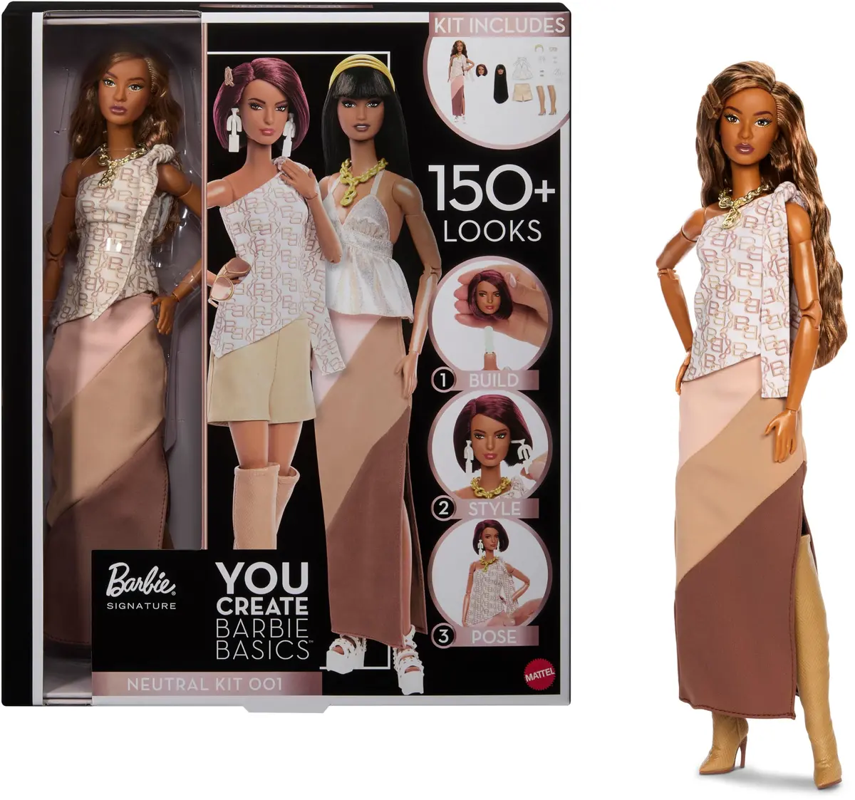 Barbie Basics You Create Neutral Kit 001 Doll and Fashions | Customizable 1:6 Scale Doll with Interchangeable Heads & Neutral Styles - main product image