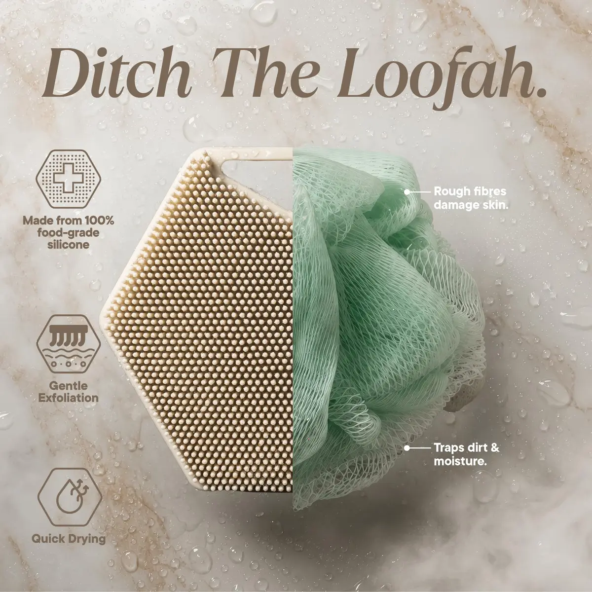 TOOLETRIES Silicone Body Scrubber 2.0 | Longer Bristles for Deep Cleaning & Exfoliation - view 3