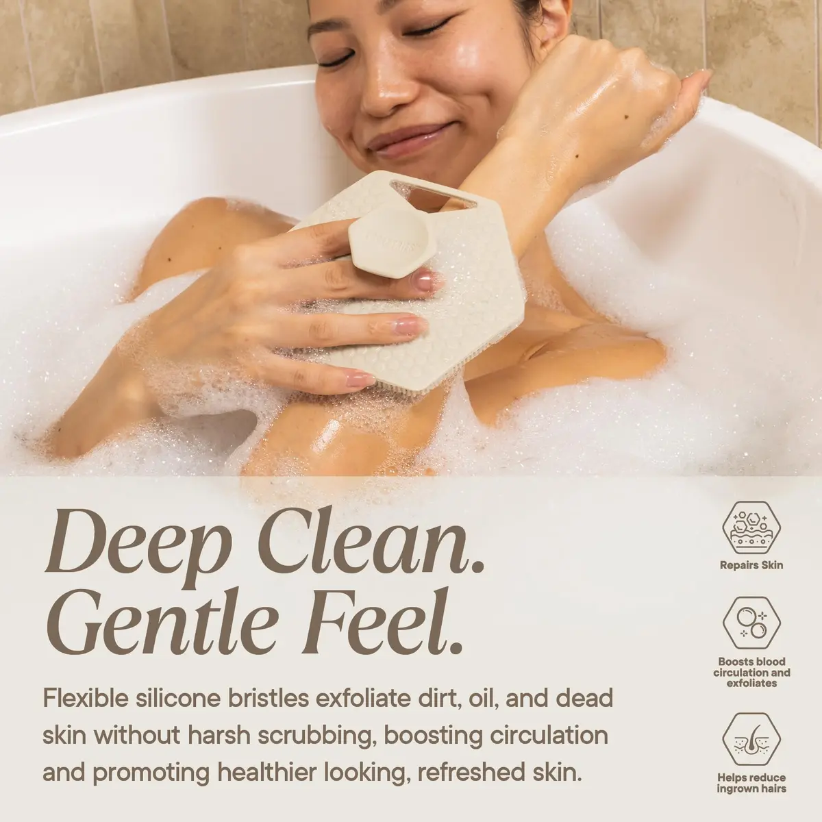 TOOLETRIES Silicone Body Scrubber 2.0 | Longer Bristles for Deep Cleaning & Exfoliation - view 4