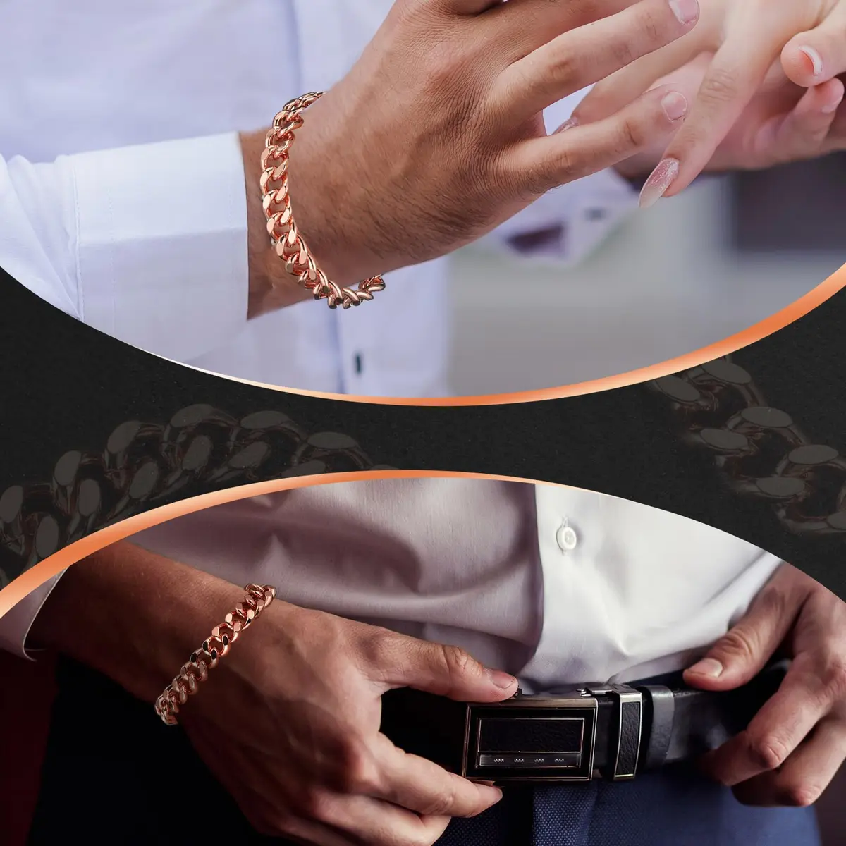 Tondiamo Copper Braided Bracelet 21.1 cm (8.3 Inches) | Rustic Style for Men & Women - view 7
