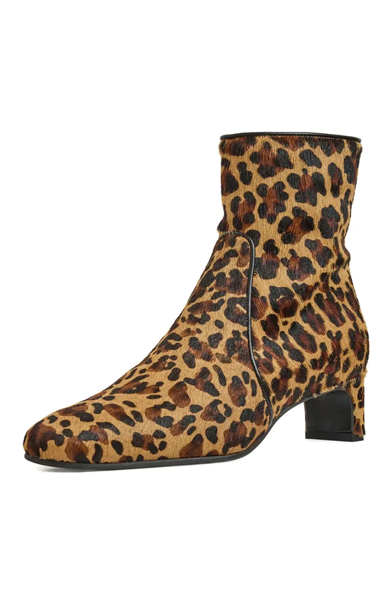 Aquatalia Siella Leopard Haircalf Water-Resistant Bootie | 1.7" Block Heel, Made in Italy - main product image