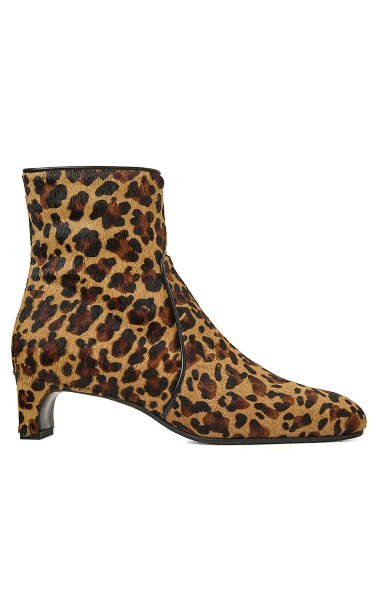 Aquatalia Siella Leopard Haircalf Water-Resistant Bootie | 1.7" Block Heel, Made in Italy - view 2