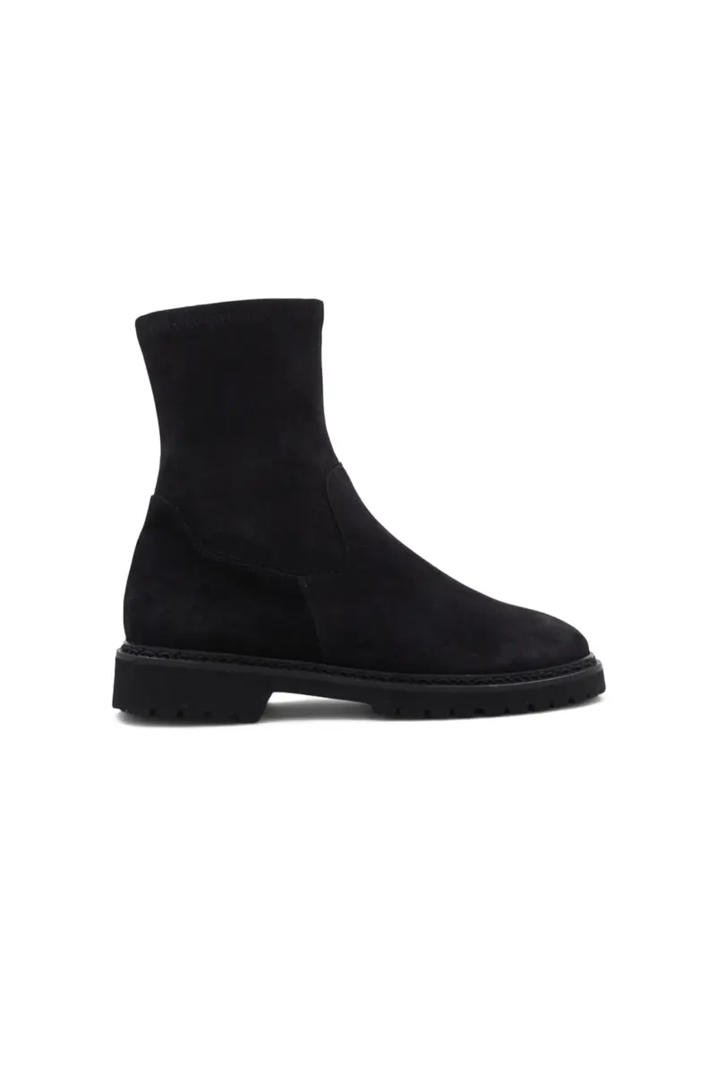 Aquatalia MARYANN Black Suede Boots | Lightweight Lug Sole, Thermal Lining, Made in Italy - view 2