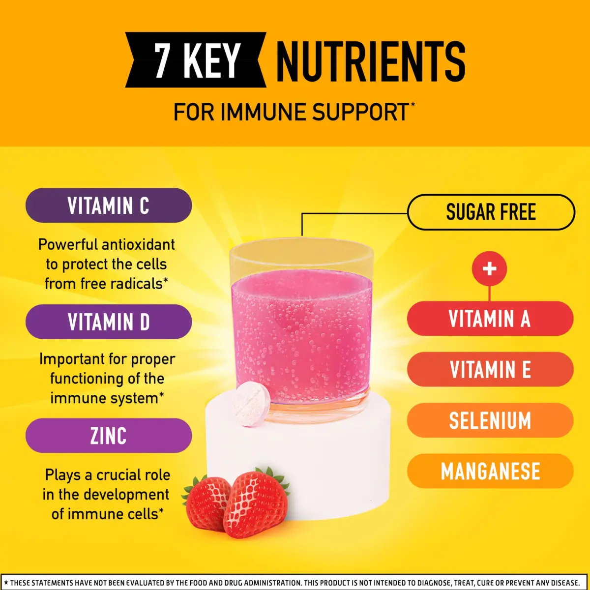 Airborne Very Berry Vitamin C 1000mg with D & Zinc Effervescent Tablets 60 Count (Pack of 2) | Immune Support with Antioxidants - view 2