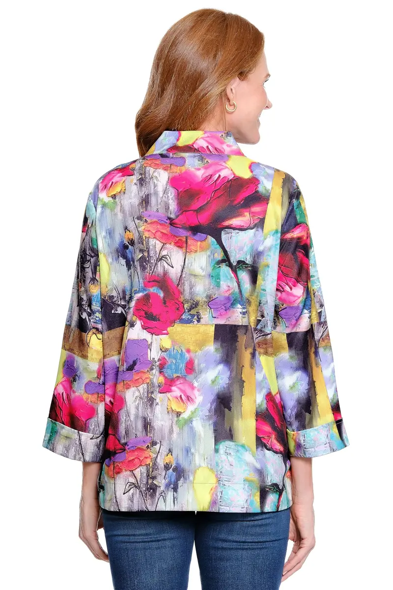 Ali Miles Woven Button Front Jacket Stand Collar XS | Casual Women’s Coat - view 2