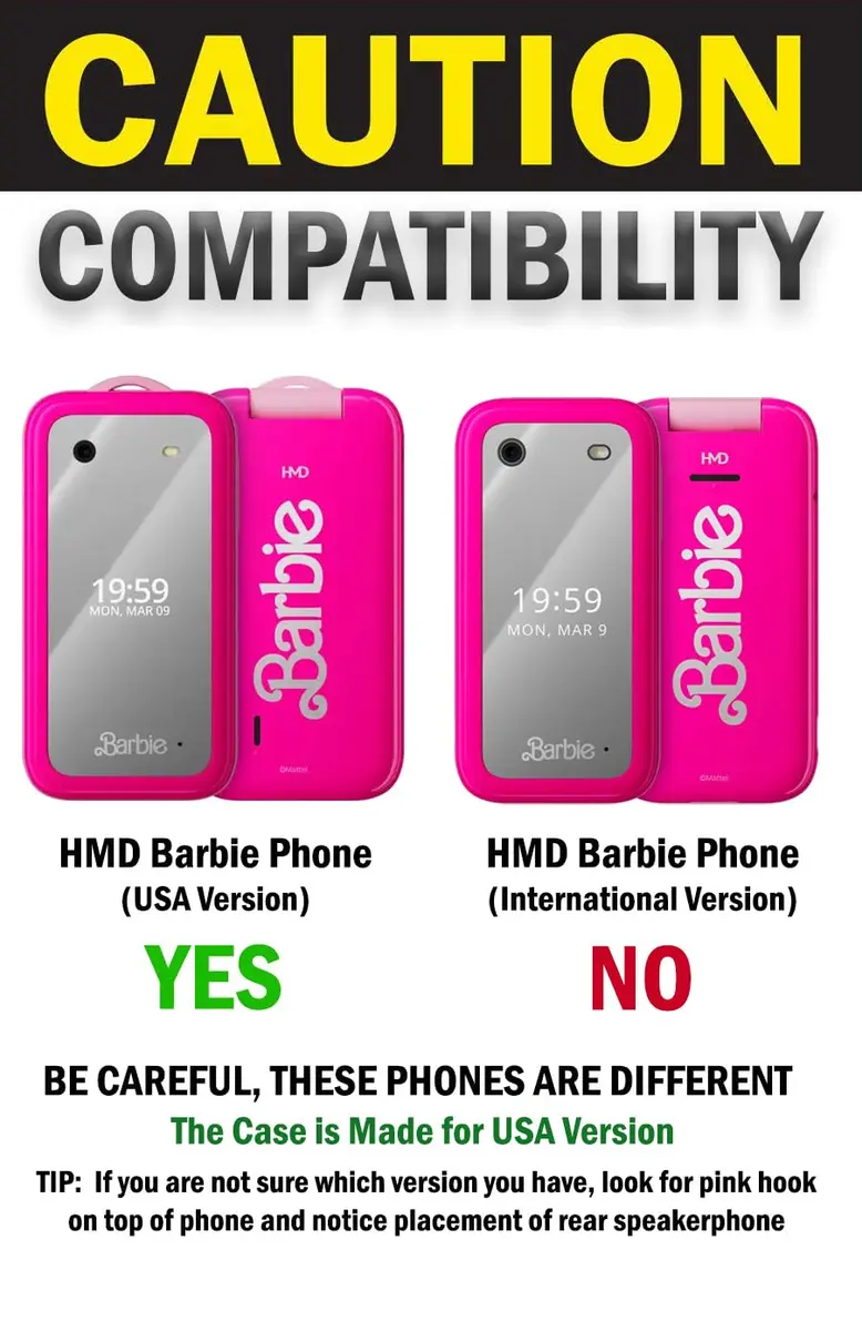 Nakedcellphone Clear Case for HMD Barbie Flip Phone (USA Version ONLY) - 12.3cm (4.84in) Length | Slim Fit with Textured Grip - view 8