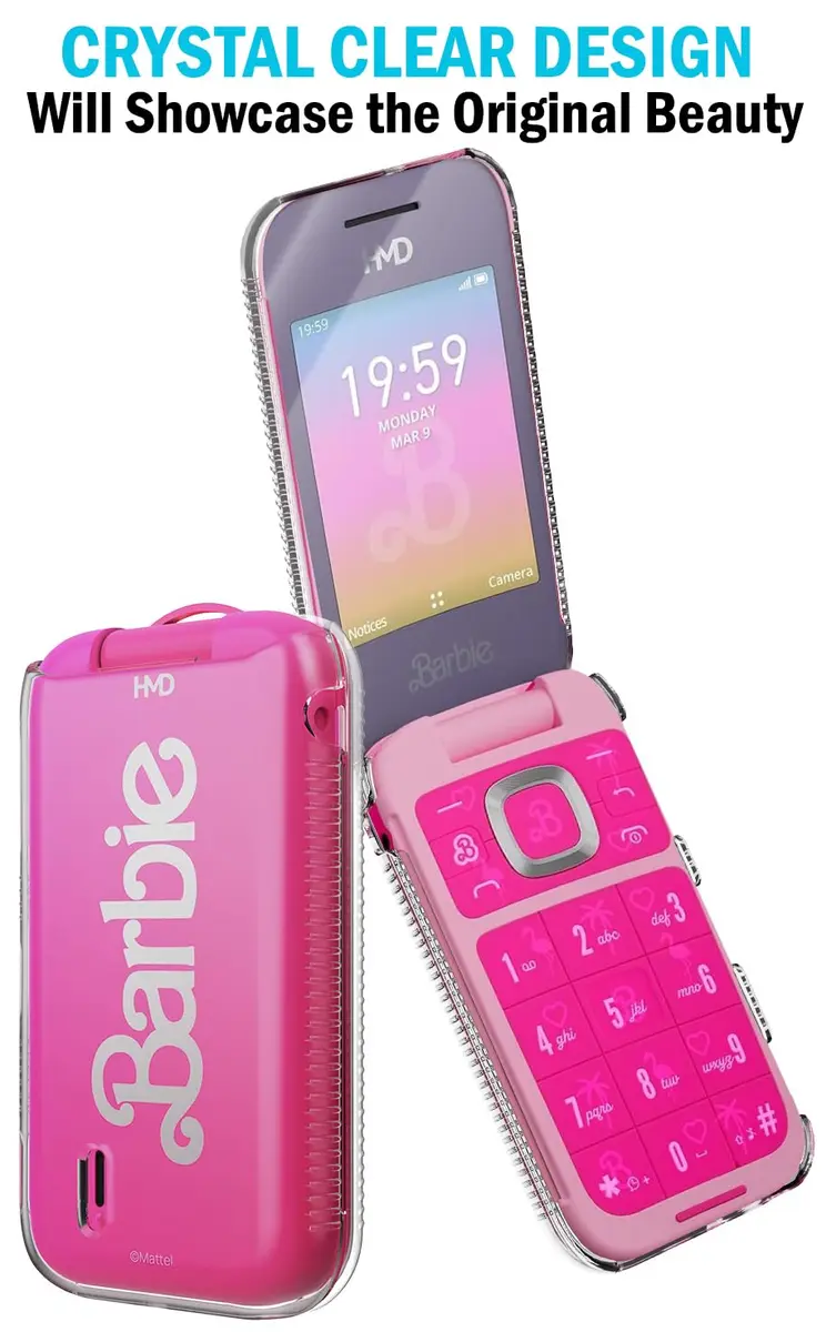 Nakedcellphone Clear Case for HMD Barbie Flip Phone (USA Version ONLY) - 12.3cm (4.84in) Length | Slim Fit with Textured Grip - view 4