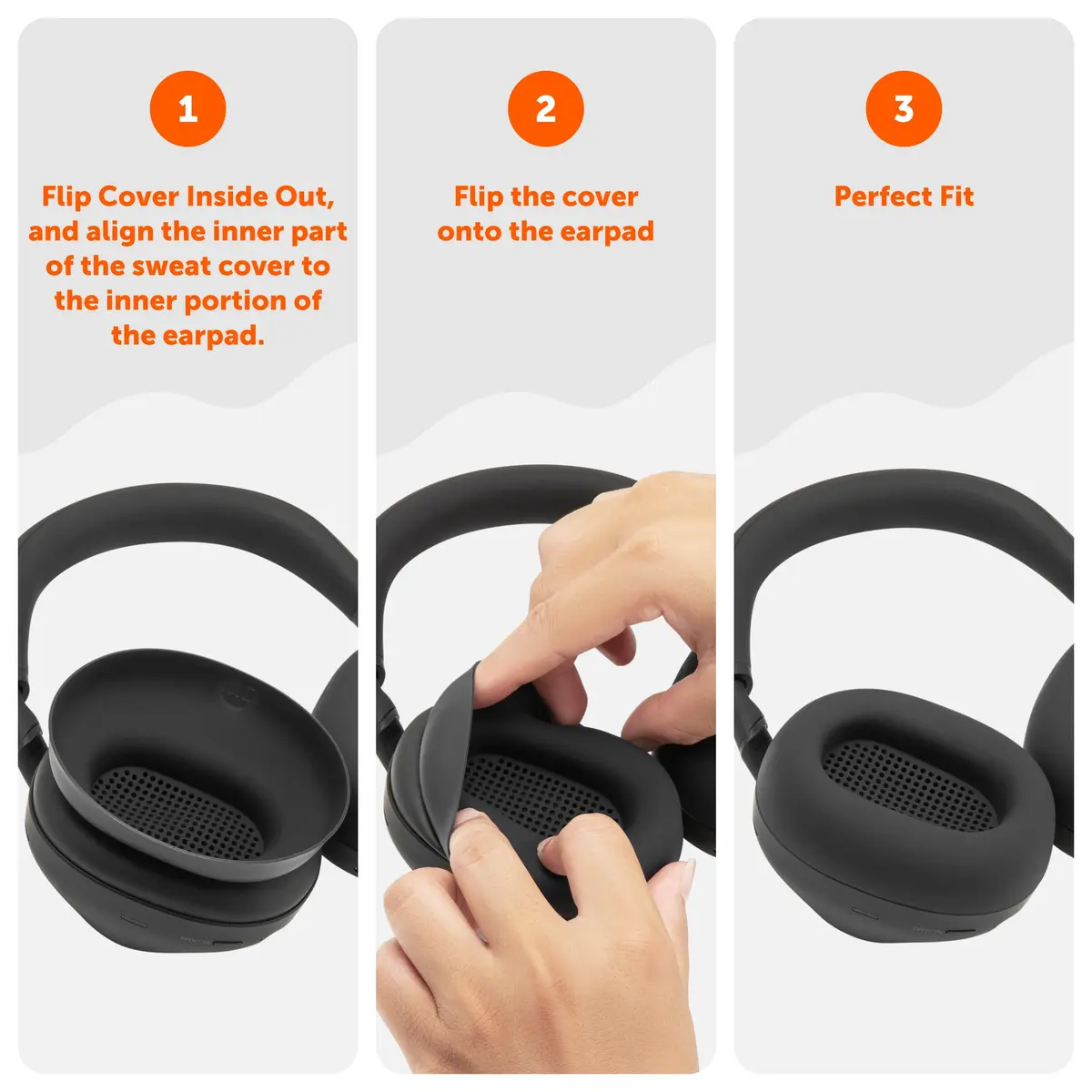 WC SweatZ XM6 Silicone Sweat Covers for Sony WH-1000XM6 | Sweatproof, Washable, Durable - view 5