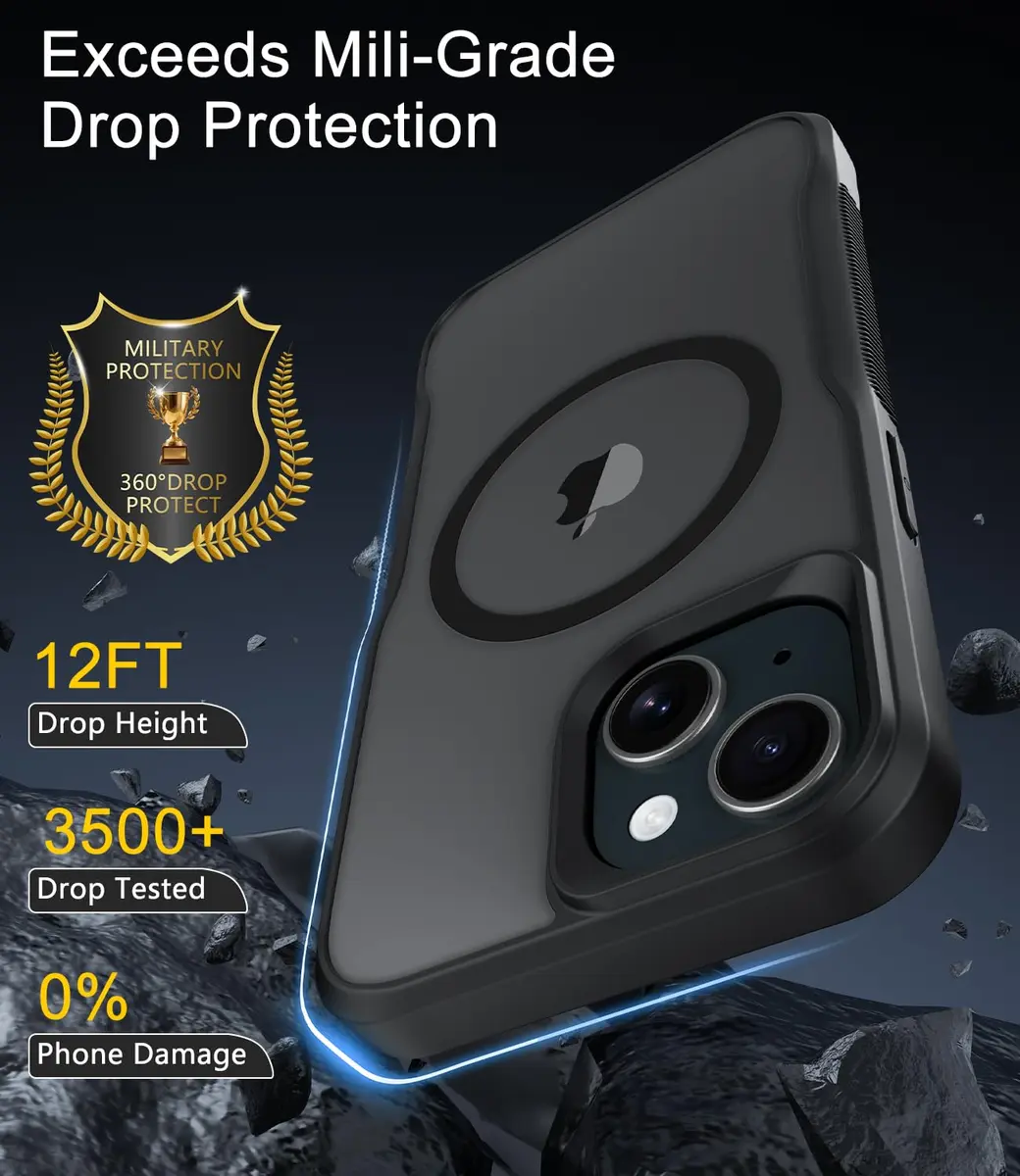 Diverbox iPhone 15 Case 6.1 inch | MagSafe Compatible, Matte Shockproof, Anti-Fingerprint, Pocket-Friendly - view 5