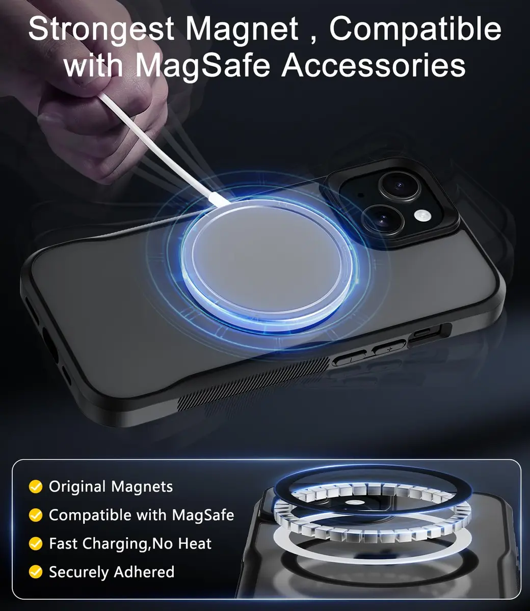 Diverbox iPhone 15 Case 6.1 inch | MagSafe Compatible, Matte Shockproof, Anti-Fingerprint, Pocket-Friendly - view 6