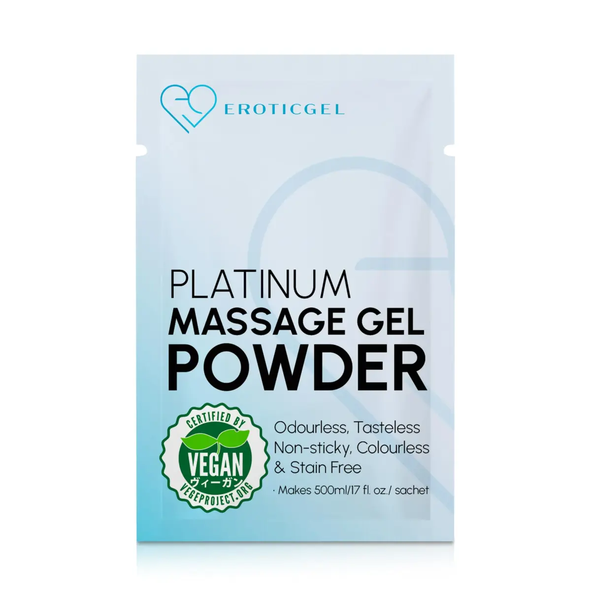 EROTICGEL Platinum Nuru Massage Gel Powder 5g (0.18 oz) | Vegan, Made in Japan, Makes 17 fl oz - main product image