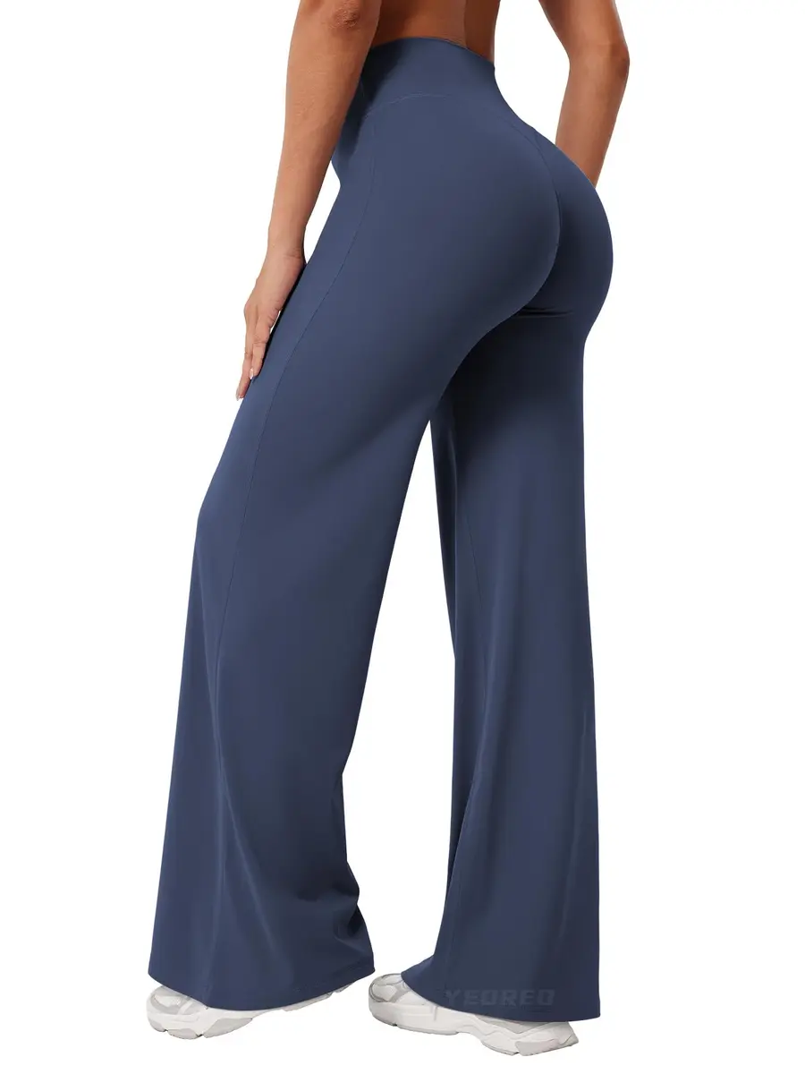 YEOREO Straight Leggings 31.5" Inseam Navy Blue XL | High Waisted Yoga Pants for Women - view 2