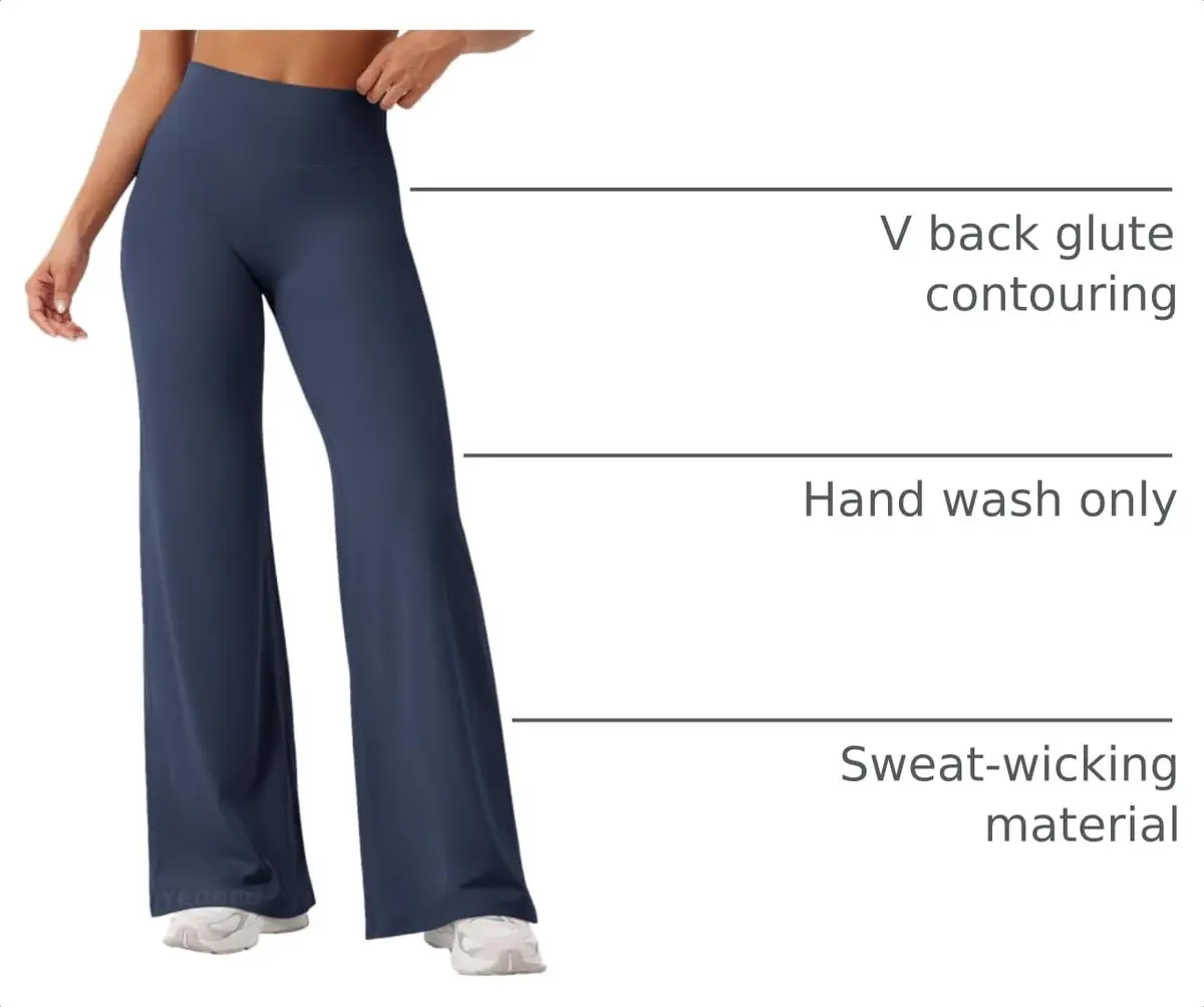 YEOREO Straight Leggings 31.5" Inseam Navy Blue XL | High Waisted Yoga Pants for Women - view 4
