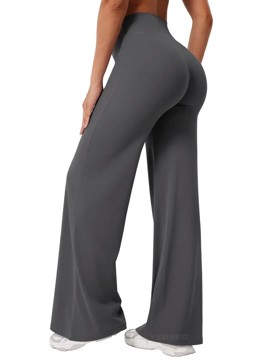 YEOREO Women's Straight Leggings 31.5" Inseam | High Waisted Yoga Pants for Gym & Lounging - view 2