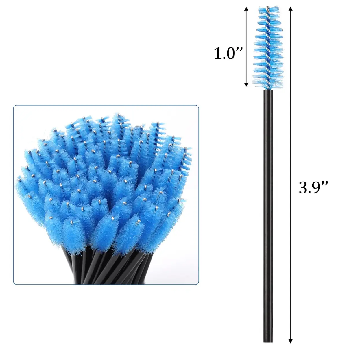 BTYMS Disposable Mascara Wands Eyelash Brush Brow Applicators 10 cm | Perfect for Lash Extensions & Clumping-Free (70-120 chars) - view 2