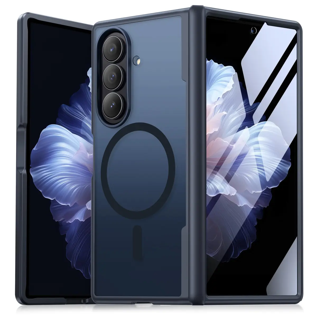 MOBOSI Magnetic Case for Samsung Galaxy Z Fold 7 with Screen Protector, Black | Full Body Hinge Protection - main product image
