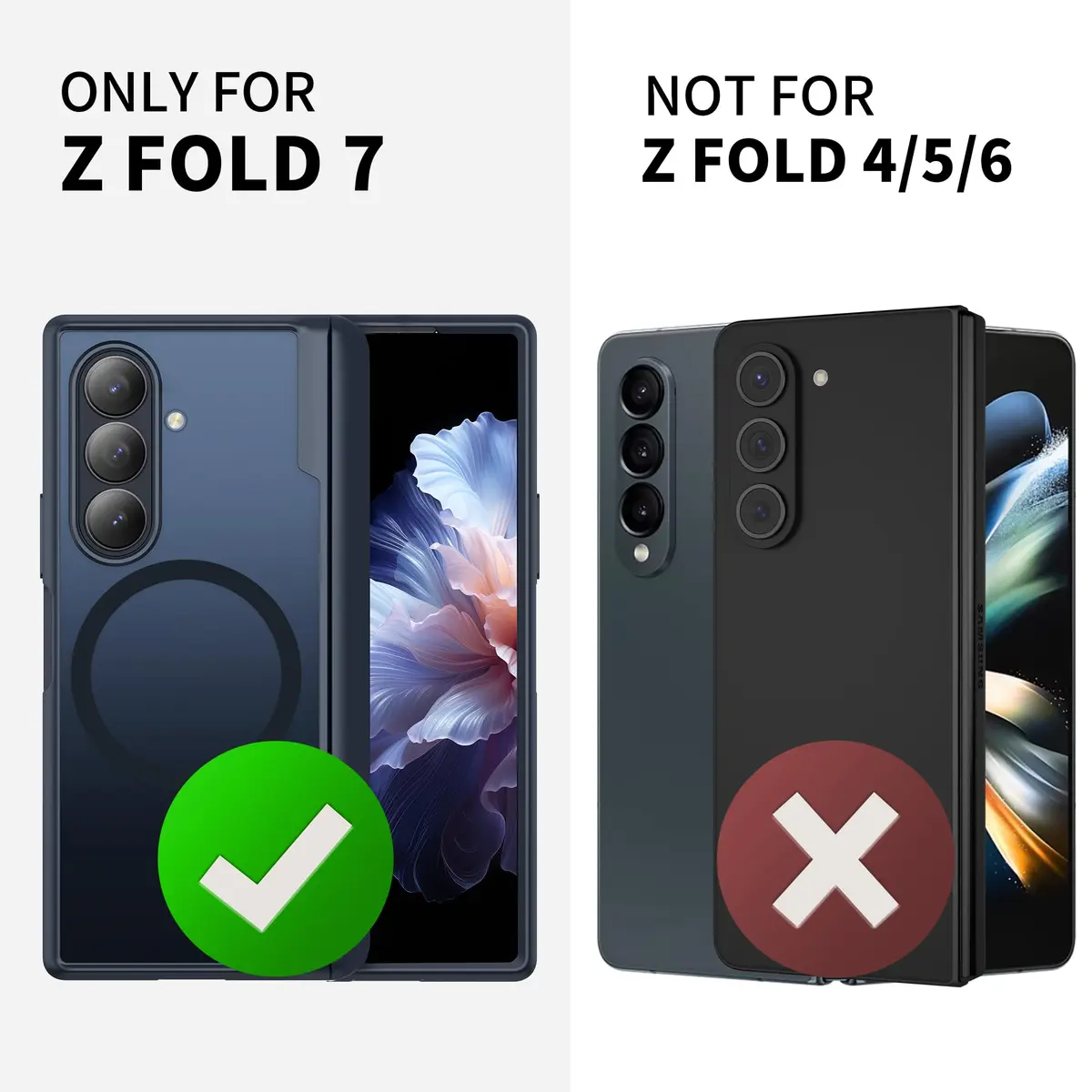 MOBOSI Magnetic Case for Samsung Galaxy Z Fold 7 with Screen Protector, Black | Full Body Hinge Protection - view 5