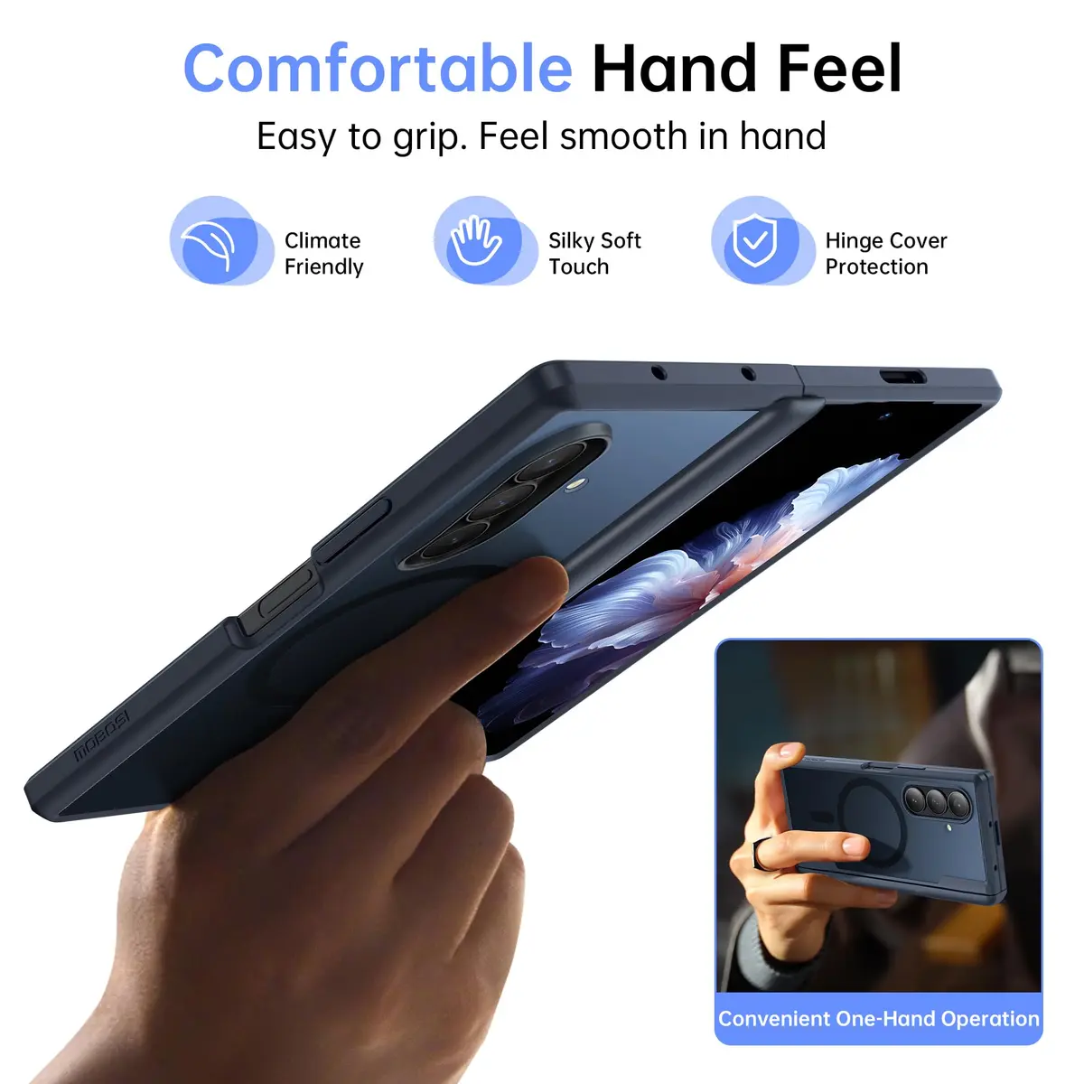 MOBOSI Magnetic Case for Samsung Galaxy Z Fold 7 with Screen Protector, Black | Full Body Hinge Protection - view 7