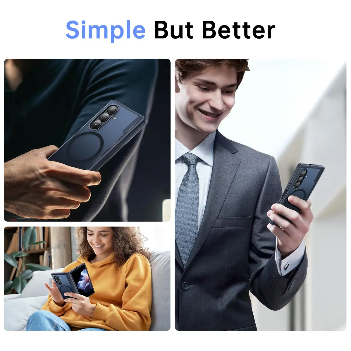 MOBOSI Magnetic Case for Samsung Galaxy Z Fold 7 with Screen Protector, Black | Full Body Hinge Protection - view 8