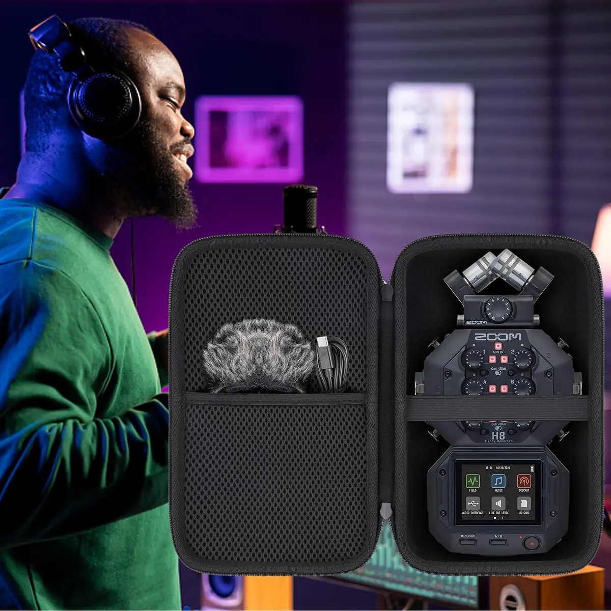 Aenllosi Hard Case for Zoom H8 Digital Multitrack Recorder | Dustproof, Waterproof & Light - view 5