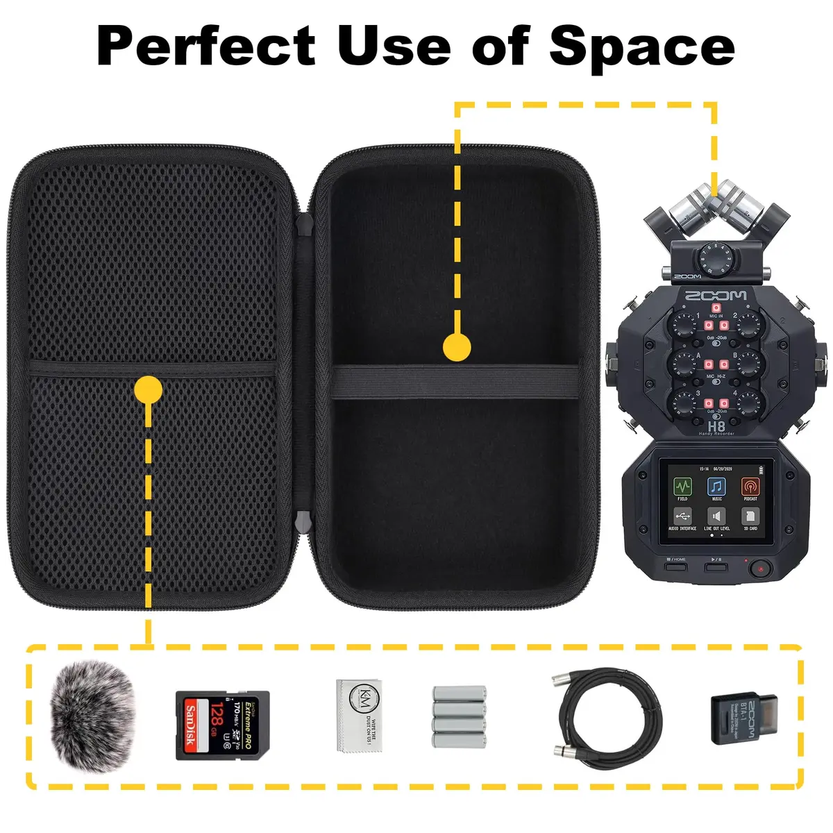 Aenllosi Hard Case for Zoom H8 Digital Multitrack Recorder | Dustproof, Waterproof & Light - view 2