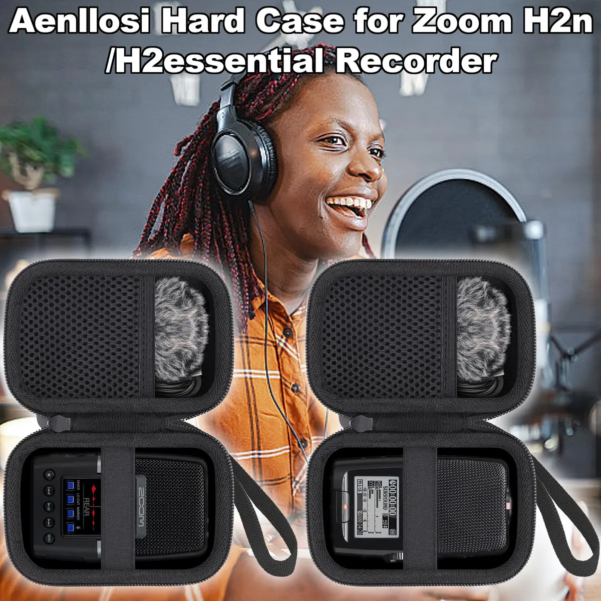 Aenllosi Hard Case for Zoom H2essential/H2n Stereo Recorder | Dustproof, Waterproof & Lightweight - view 6