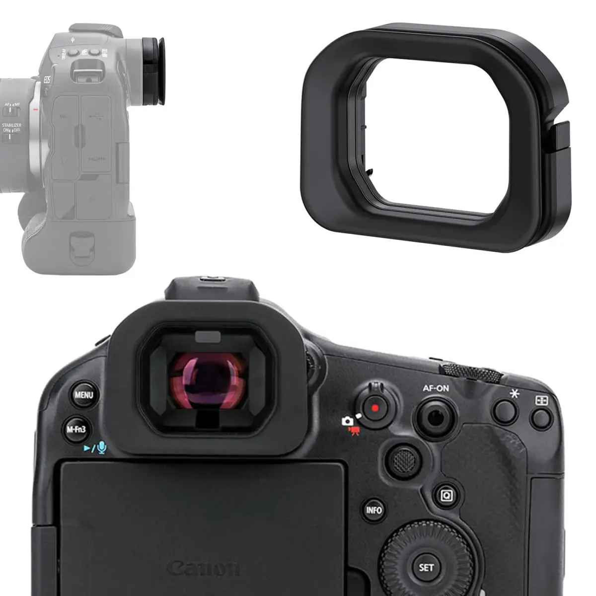 JJC Soft Silicone Eyecup for Canon EOS R1 Camera | Blocks Light, Protects Viewfinder - main product image