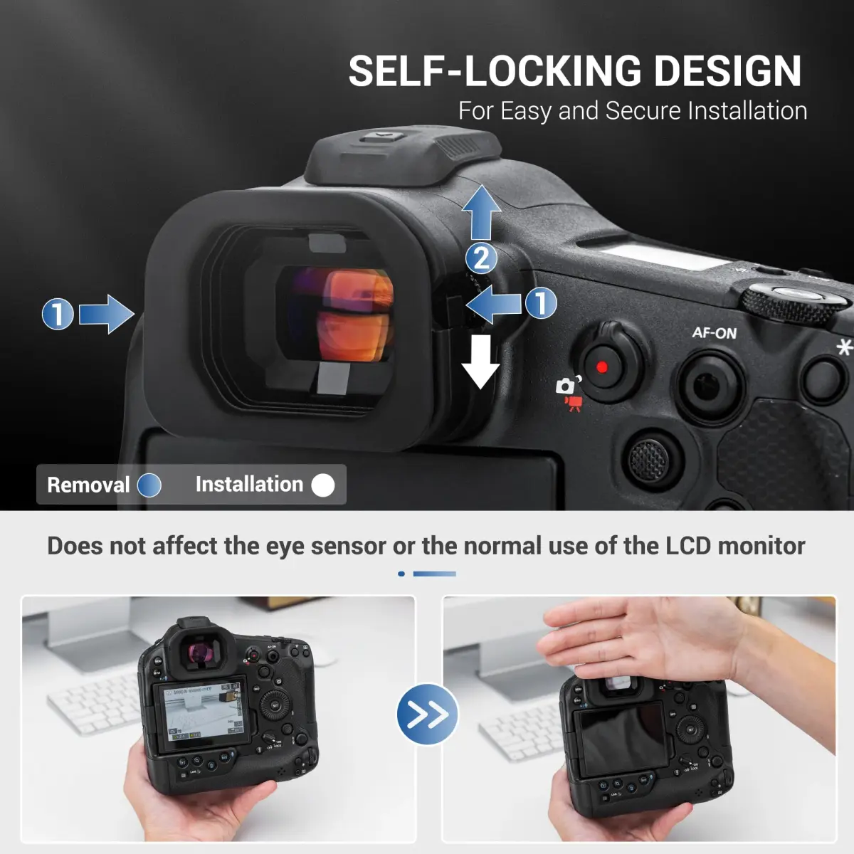 JJC Soft Silicone Eyecup for Canon EOS R1 Camera | Blocks Light, Protects Viewfinder - view 4