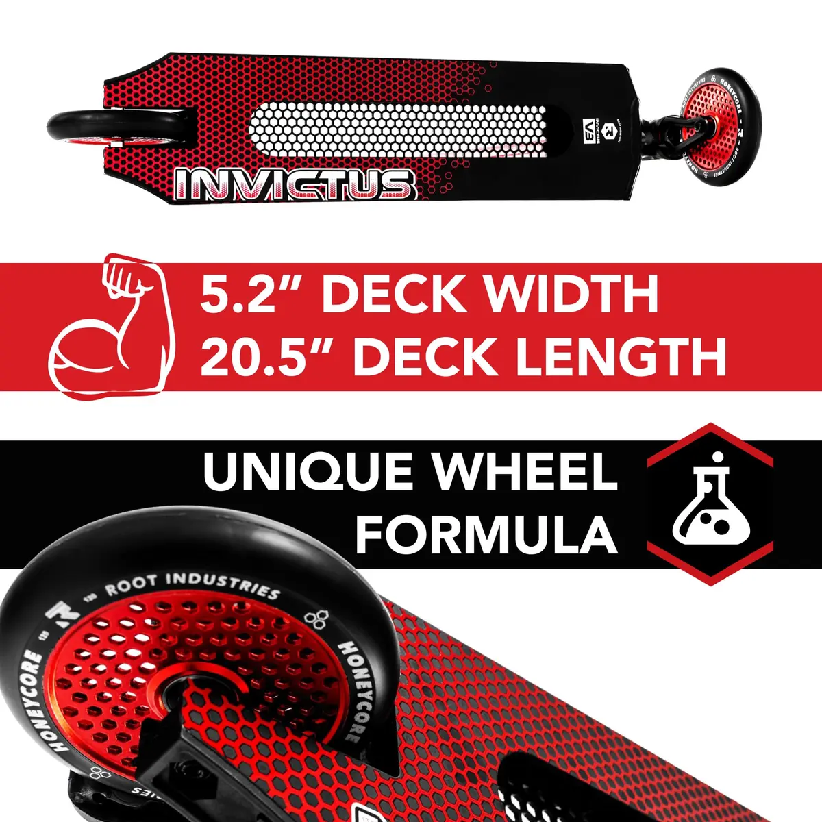 Root Industries Invictus Complete Pro Scooter – 120mm Honeycore Wheels, Chromolite Bars, HIC Compression & Cut-Out Deck (Burnt Red) | Lightweight & Durable - view 6