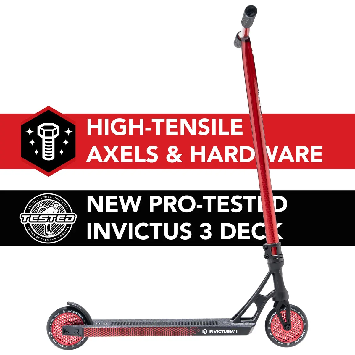 Root Industries Invictus Complete Pro Scooter – 120mm Honeycore Wheels, Chromolite Bars, HIC Compression & Cut-Out Deck (Burnt Red) | Lightweight & Durable - view 2