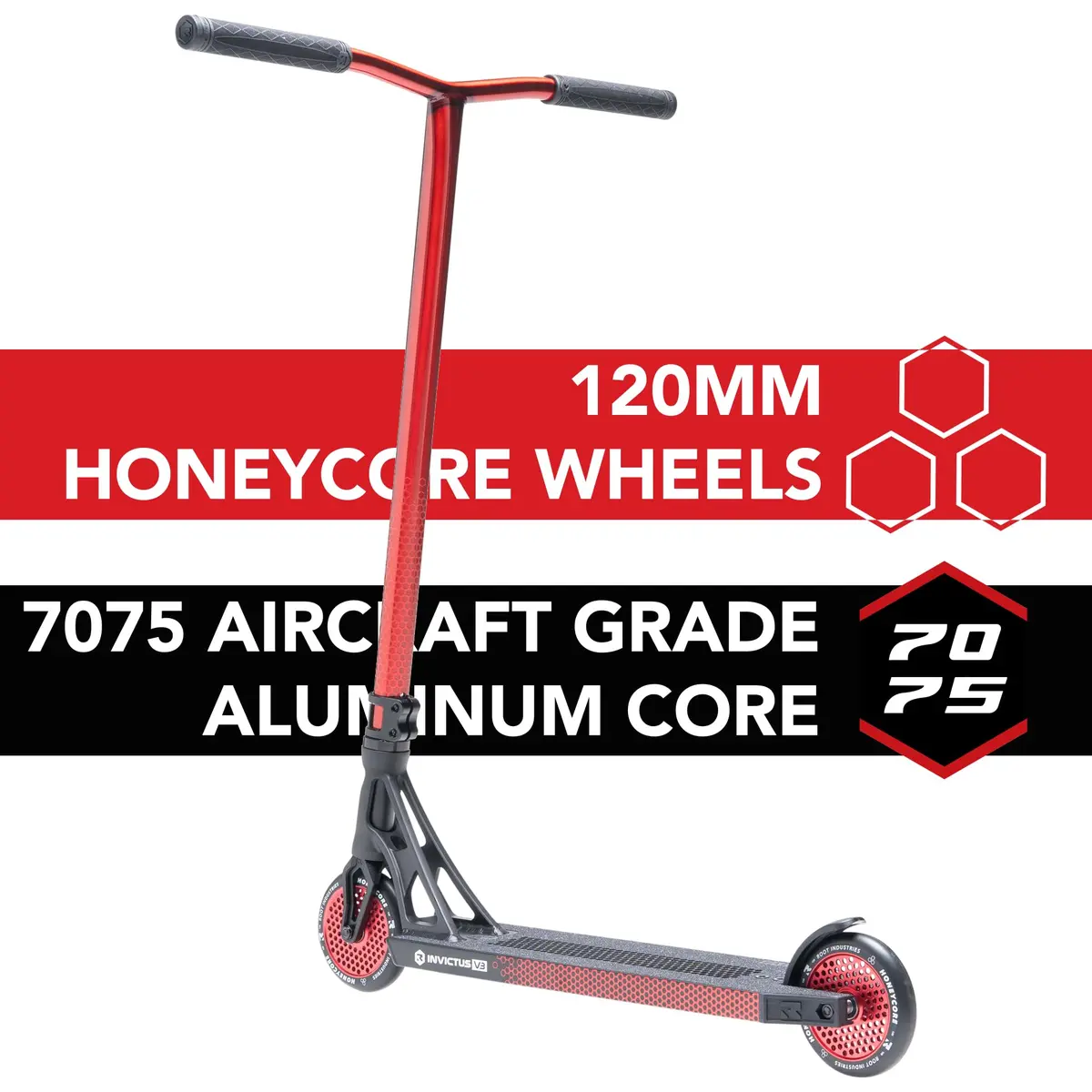 Root Industries Invictus Complete Pro Scooter – 120mm Honeycore Wheels, Chromolite Bars, HIC Compression & Cut-Out Deck (Burnt Red) | Lightweight & Durable - view 4