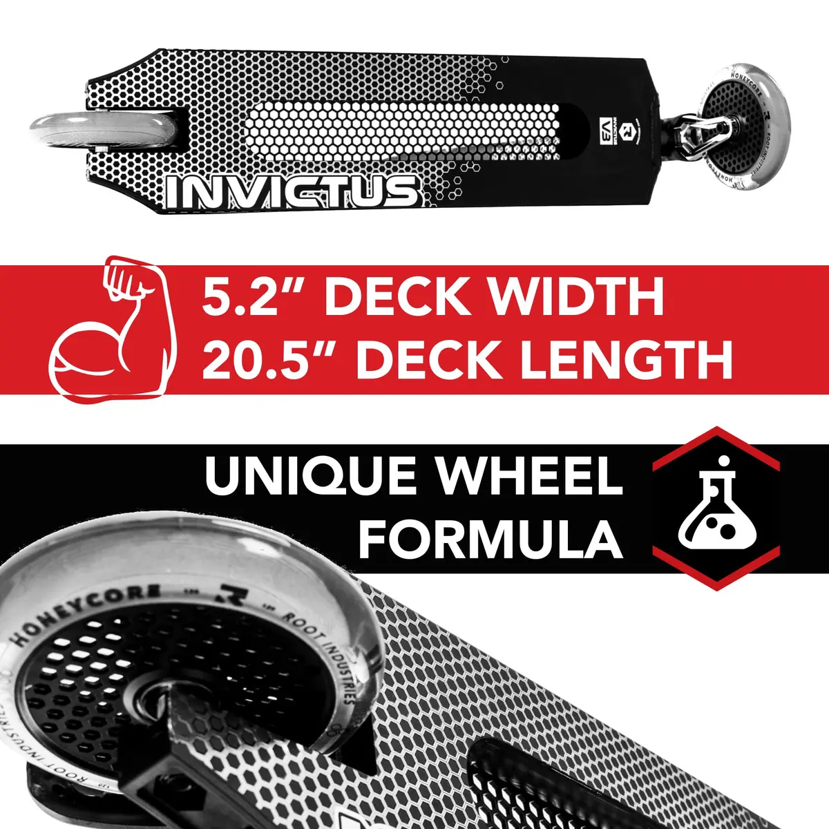 Root Industries Invictus Complete Pro Scooter – 120mm Honeycore Wheels, Chromolite Bars, HIC Compression & Cut-Out Deck (Black (2025)) | Lightweight & Durable - view 6
