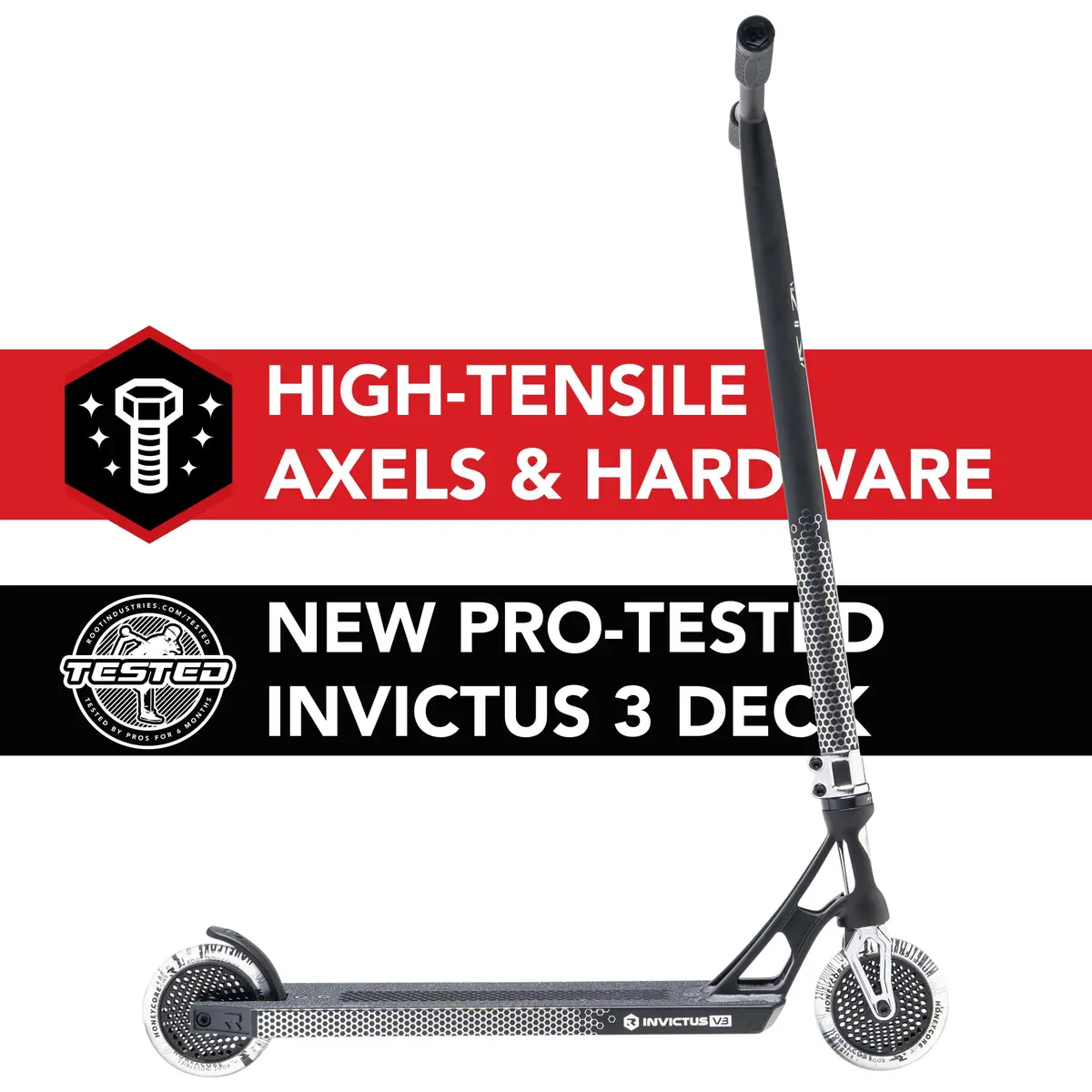 Root Industries Invictus Complete Pro Scooter – 120mm Honeycore Wheels, Chromolite Bars, HIC Compression & Cut-Out Deck (Black (2025)) | Lightweight & Durable - view 2