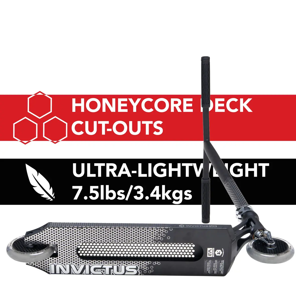 Root Industries Invictus Complete Pro Scooter – 120mm Honeycore Wheels, Chromolite Bars, HIC Compression & Cut-Out Deck (Black (2025)) | Lightweight & Durable - view 3