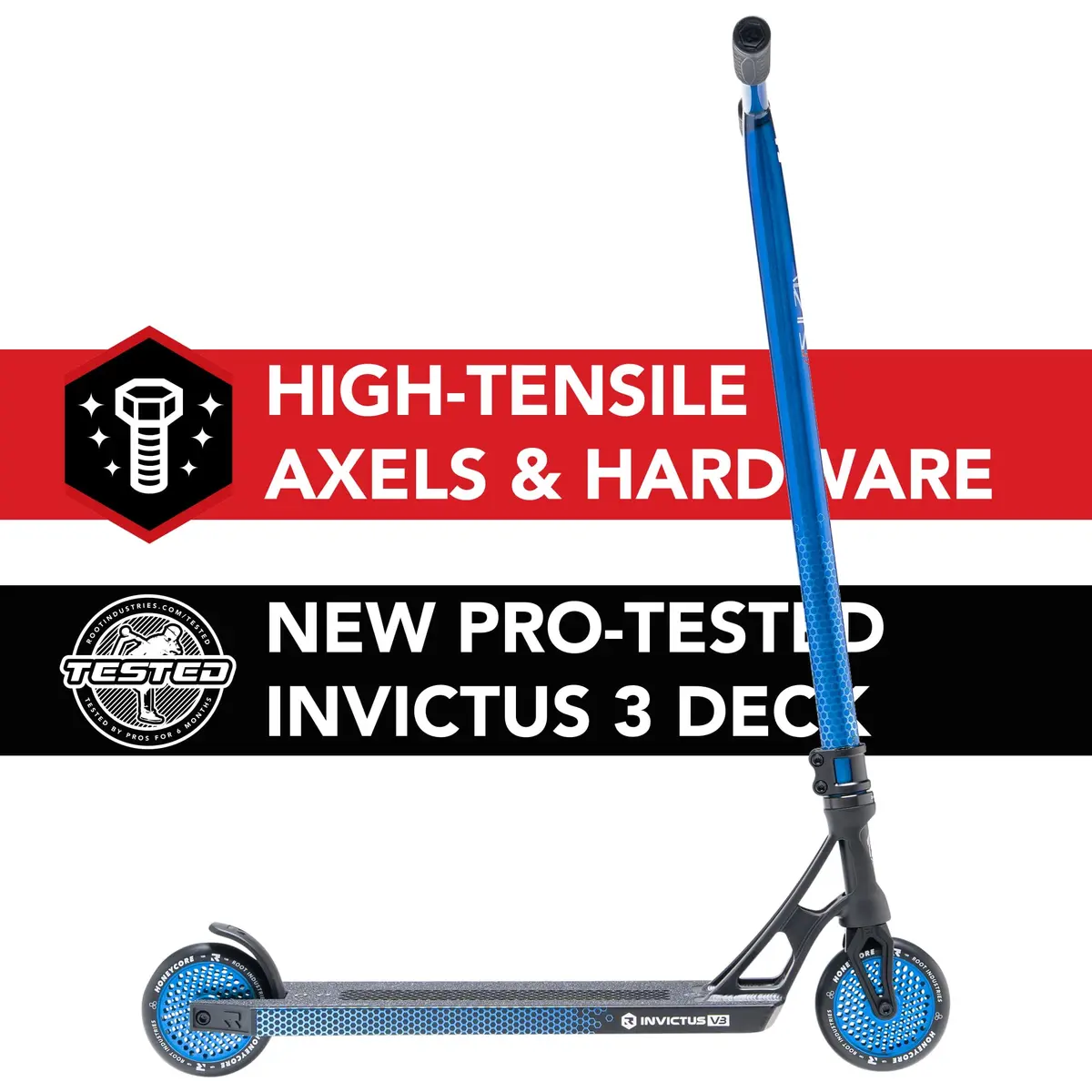 Root Industries Invictus Complete Pro Scooter – 120mm Honeycore Wheels, Chromolite Bars, HIC Compression & Cut-Out Deck | Pro Stunt Scooter for Adults & Kids - view 2