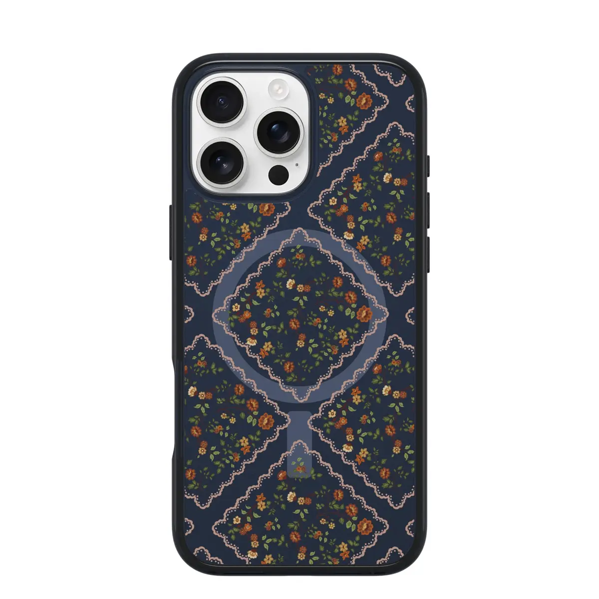 OtterBox iPhone 16 Pro Max Symmetry Series Clear Case - Blue Floral | Slim, Drop-Proof & MagSafe Compatible - main product image