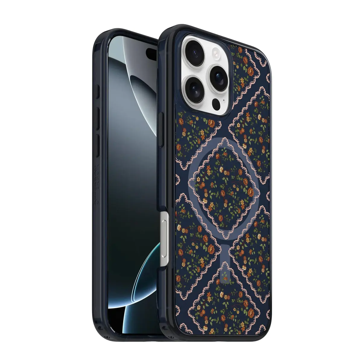 OtterBox iPhone 16 Pro Max Symmetry Series Clear Case - Blue Floral | Slim, Drop-Proof & MagSafe Compatible - view 3