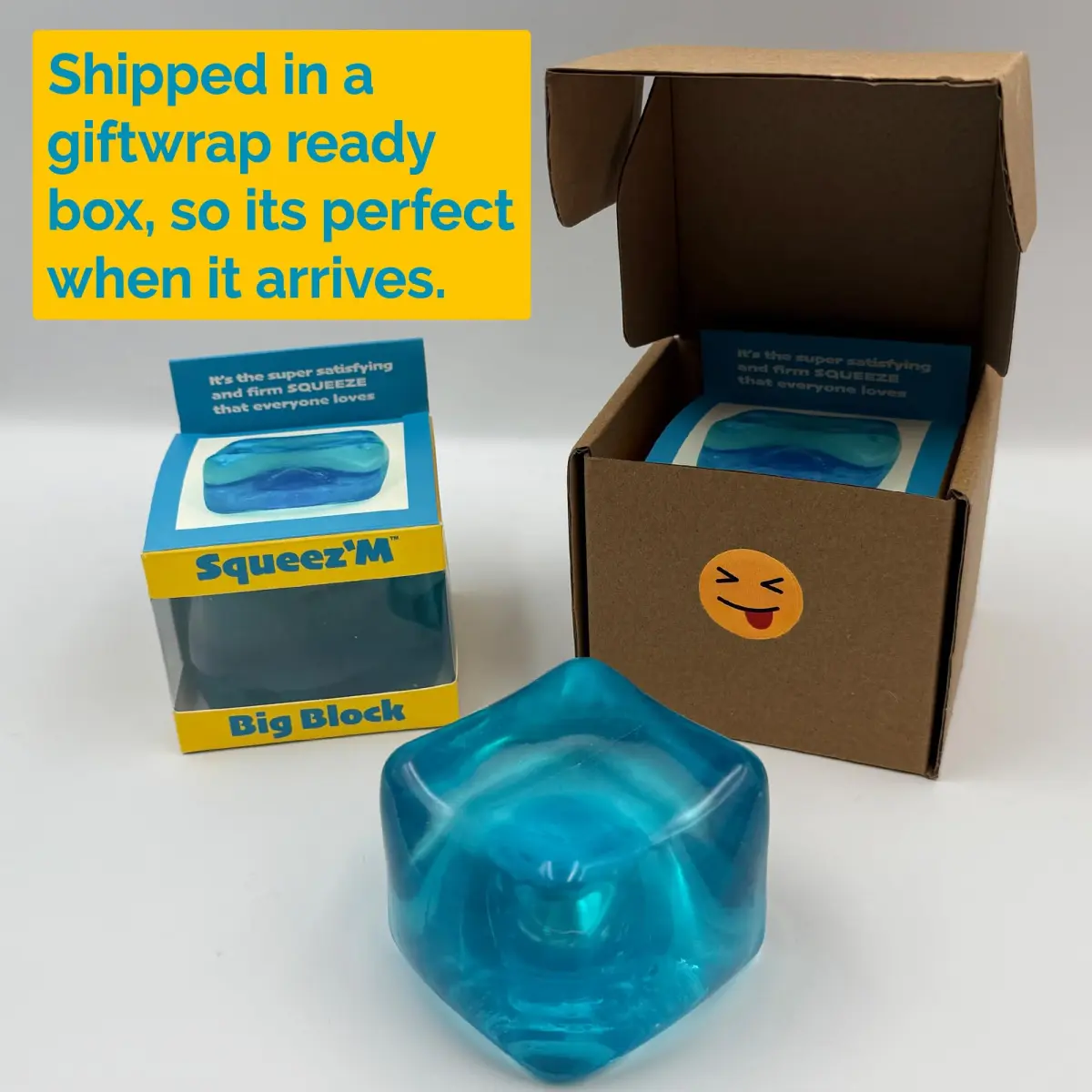 Squeez'M Big Block Premium Stress Cube | ASTM Certified Non-Toxic Slow-Rise Sensory Toy (2.5 x 2.25 x 2.5 inches) - view 6