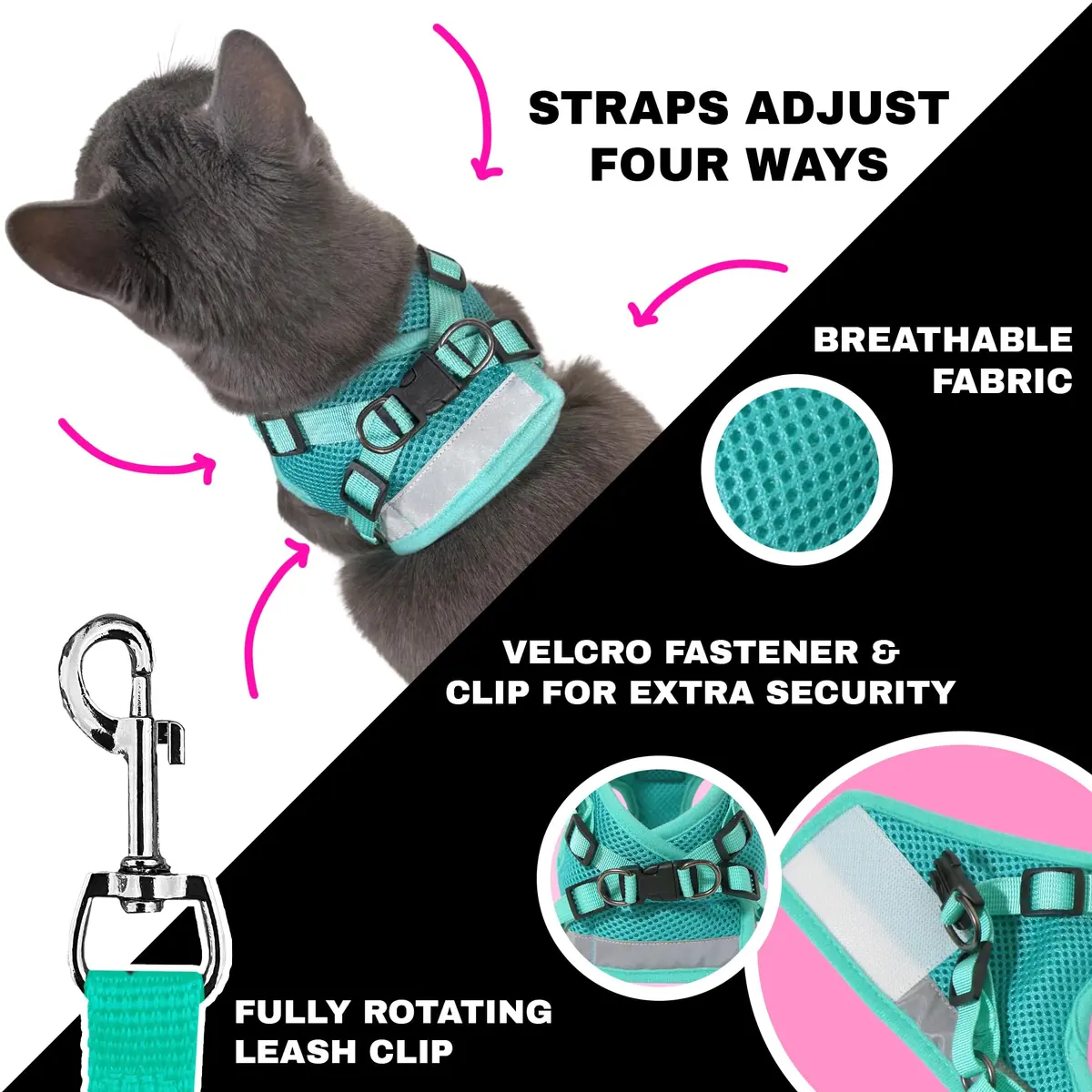 Your Cat Backpack Travel Cat Harness and Leash Set - Adjustable Mesh Fit for Outdoor Cats (Large) - view 3