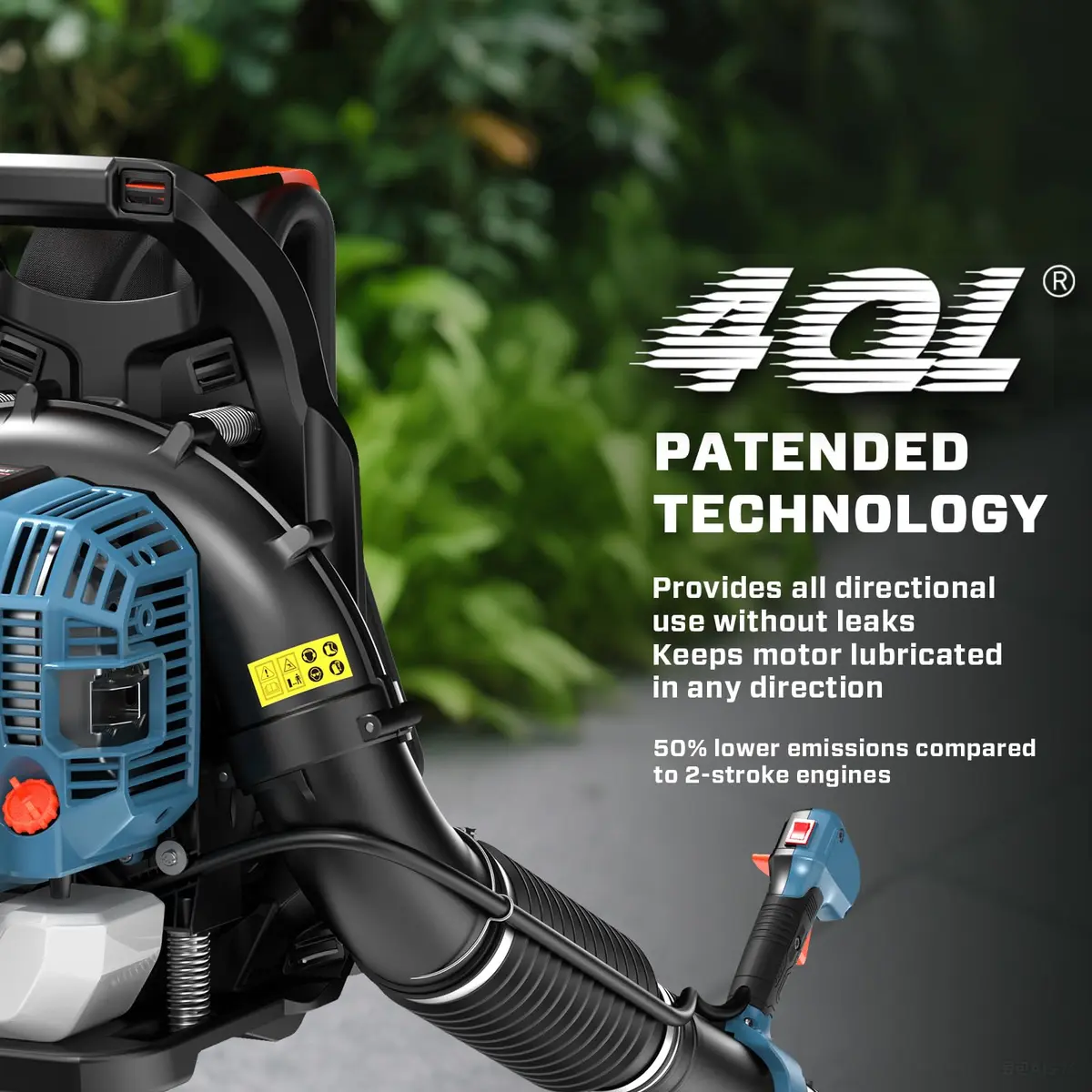 SENIX 49cc 4-Cycle Backpack Gas Leaf Blower | 600 CFM/200 MPH | Low Emission, Ergonomic Backpack Design - view 5