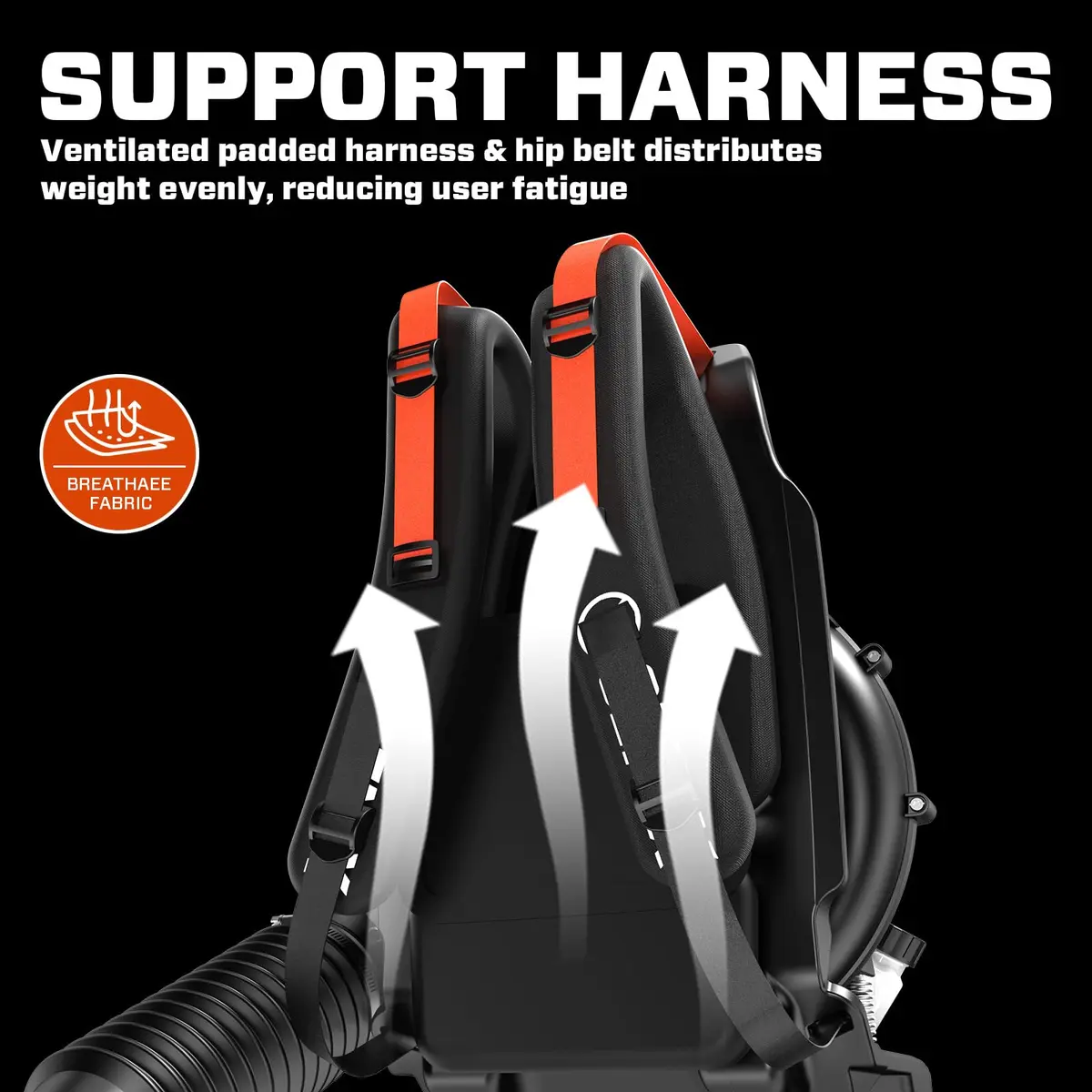 SENIX 49cc 4-Cycle Backpack Gas Leaf Blower | 600 CFM/200 MPH | Low Emission, Ergonomic Backpack Design - view 8