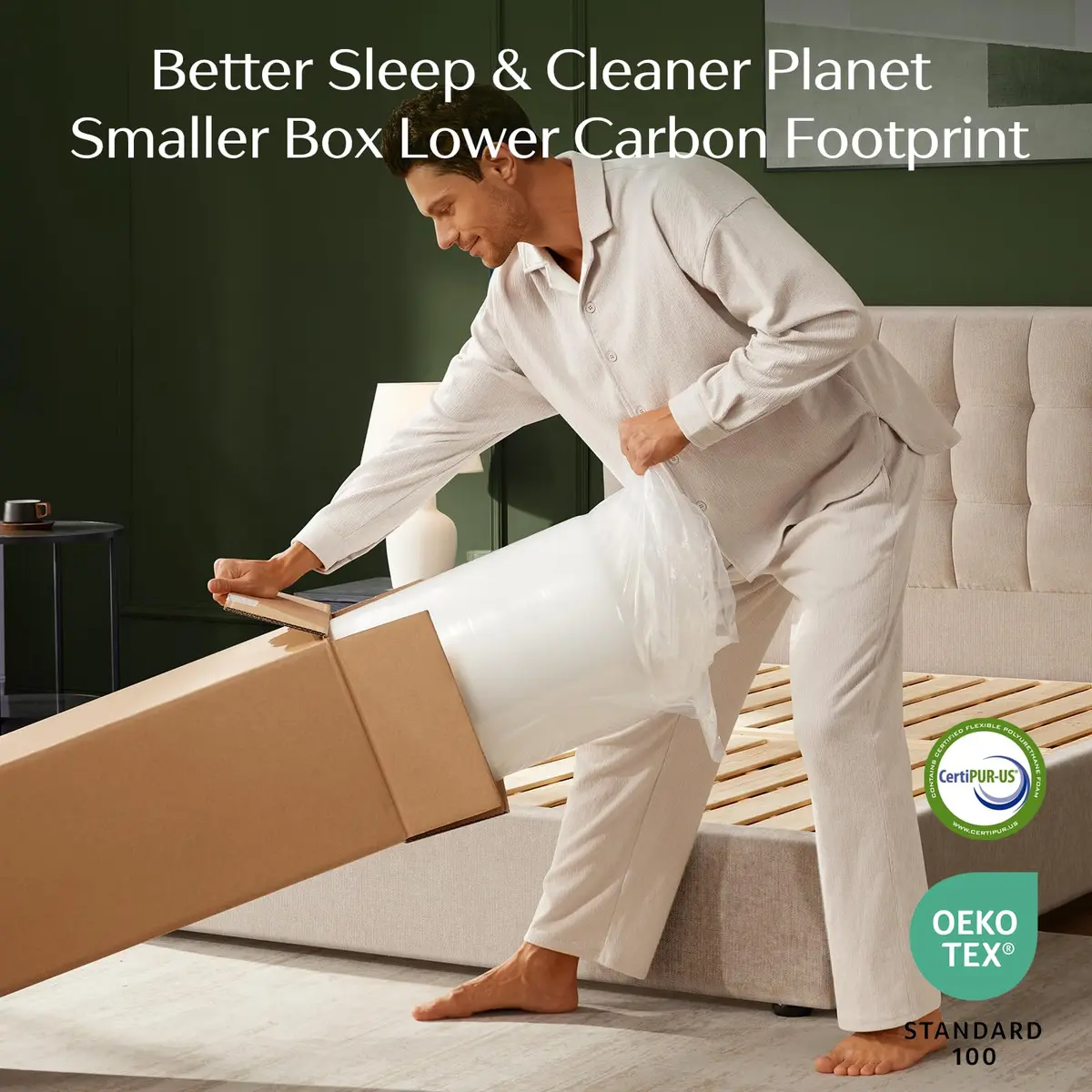 Seventable Twin Size 8 Inch Gel Memory Foam Mattress in a Box | Fiberglass Free, CertiPUR-US Certified, Breathable & Supportive - view 7