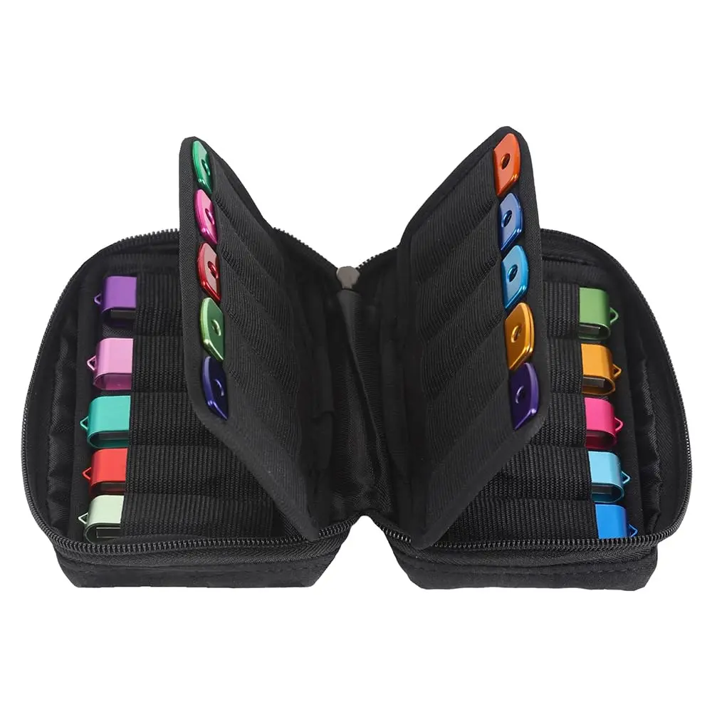 vellgo USB Flash Drive Case Organizer with 20 Slots & Labels, Black | Holds Thumb Drives & Accessories - view 3