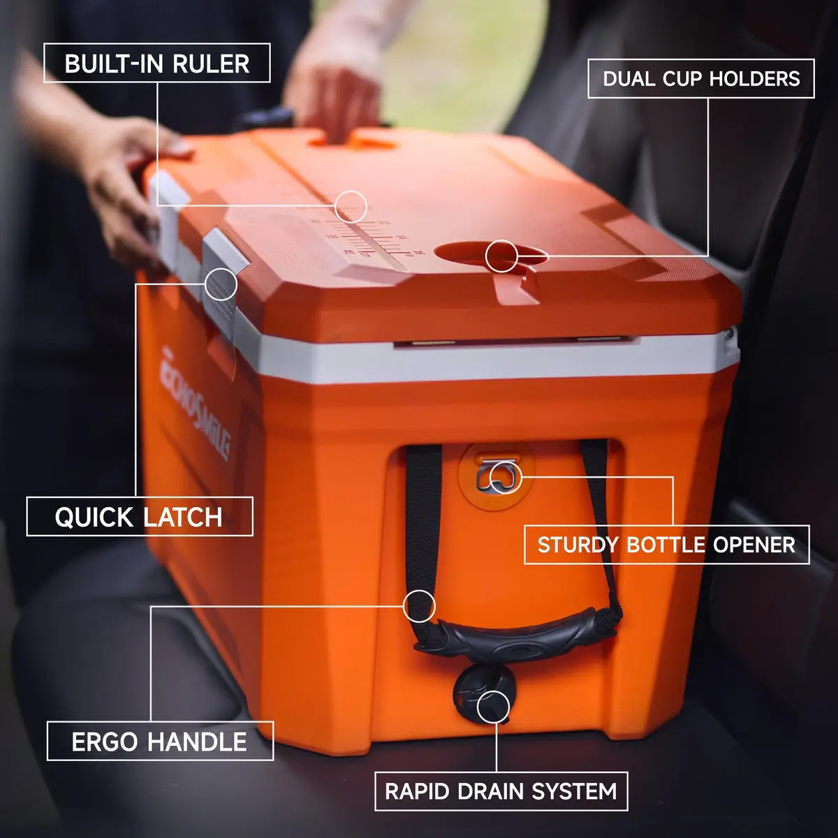 EchoSmile 35 Quart Insulated Cooler | Large Capacity, Durable & Portable (70-120 chars) - view 6