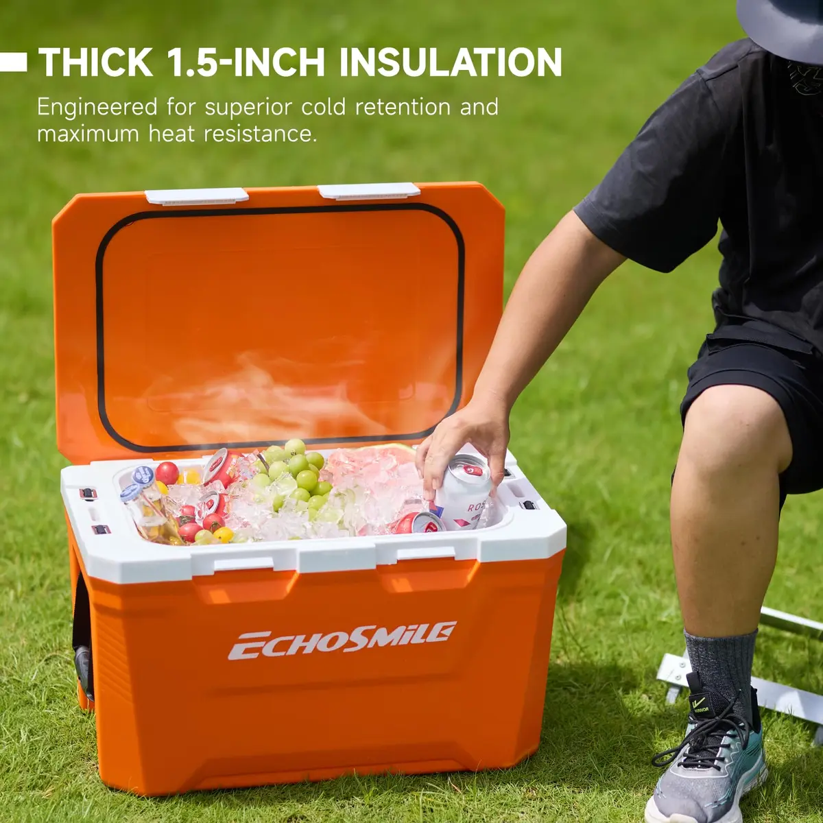 EchoSmile 35 Quart Insulated Cooler | Large Capacity, Durable & Portable (70-120 chars) - view 7