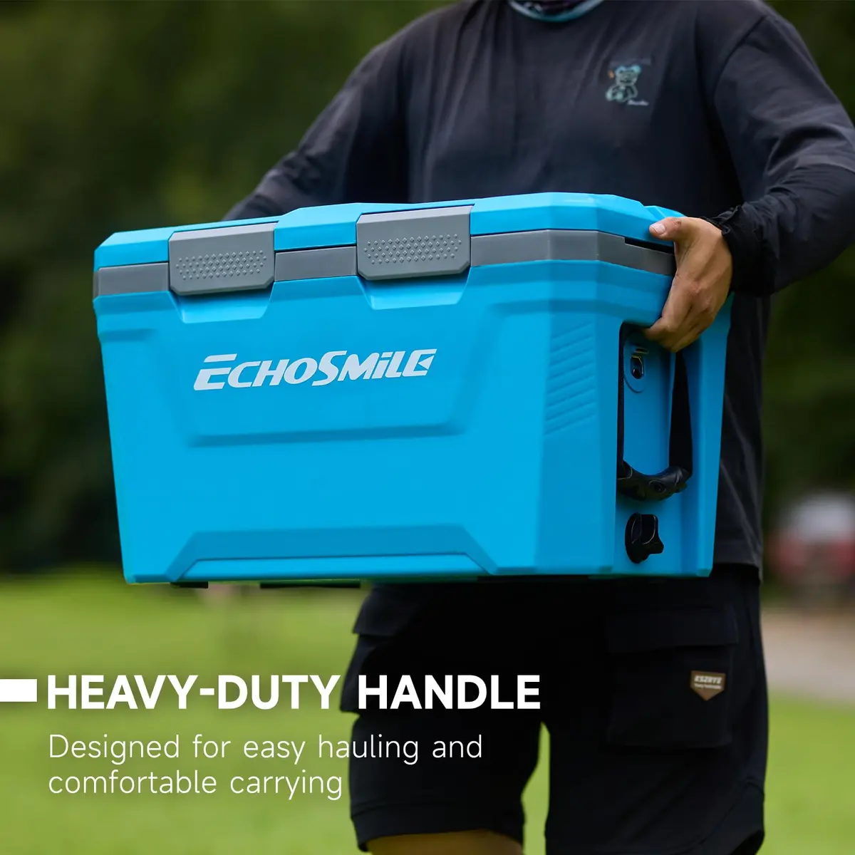 EchoSmile 35 Quart Insulated Cooler Blue | Large Capacity, Durable & Portable - view 3